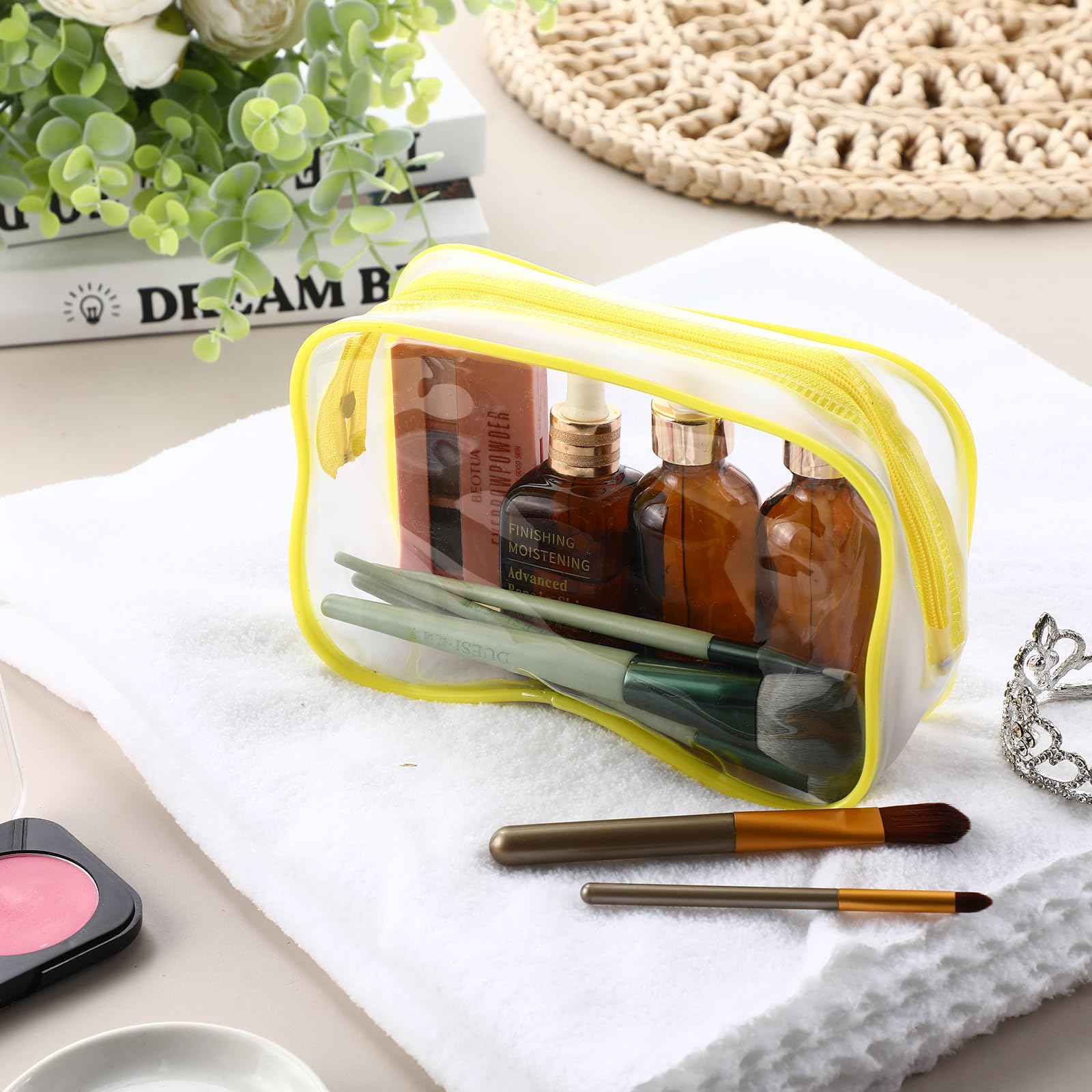 12-Piece Clear PVC Makeup Bags Set - Waterproof Cosmetic Storage Organizer with Zipper Pouches for Travel, Bathroom & Toiletries | Perfect for Women's Travel Essentials, Makeup Organization & Daily Storage