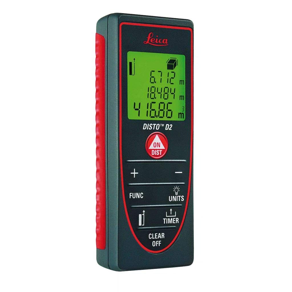 Leica DISTO D2 200ft Laser Distance Measurer - High Precision Digital Laser Tape Measure for Construction, Home Improvement & DIY Projects | Indoor/Outdoor Use