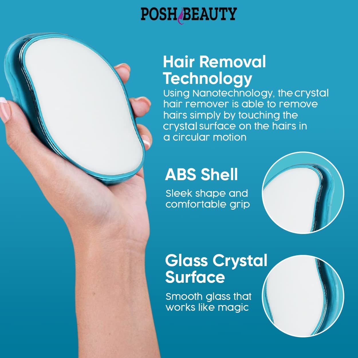 Painless Hair Removal Tool for Men & Women - Hair Eraser Exfoliator for Smooth Skin on Arms, Legs, Back & Chest | At-Home Hair Removal Solution for Silky Soft Skin | Perfect for Pre-Shave Prep & Post-Wax Care