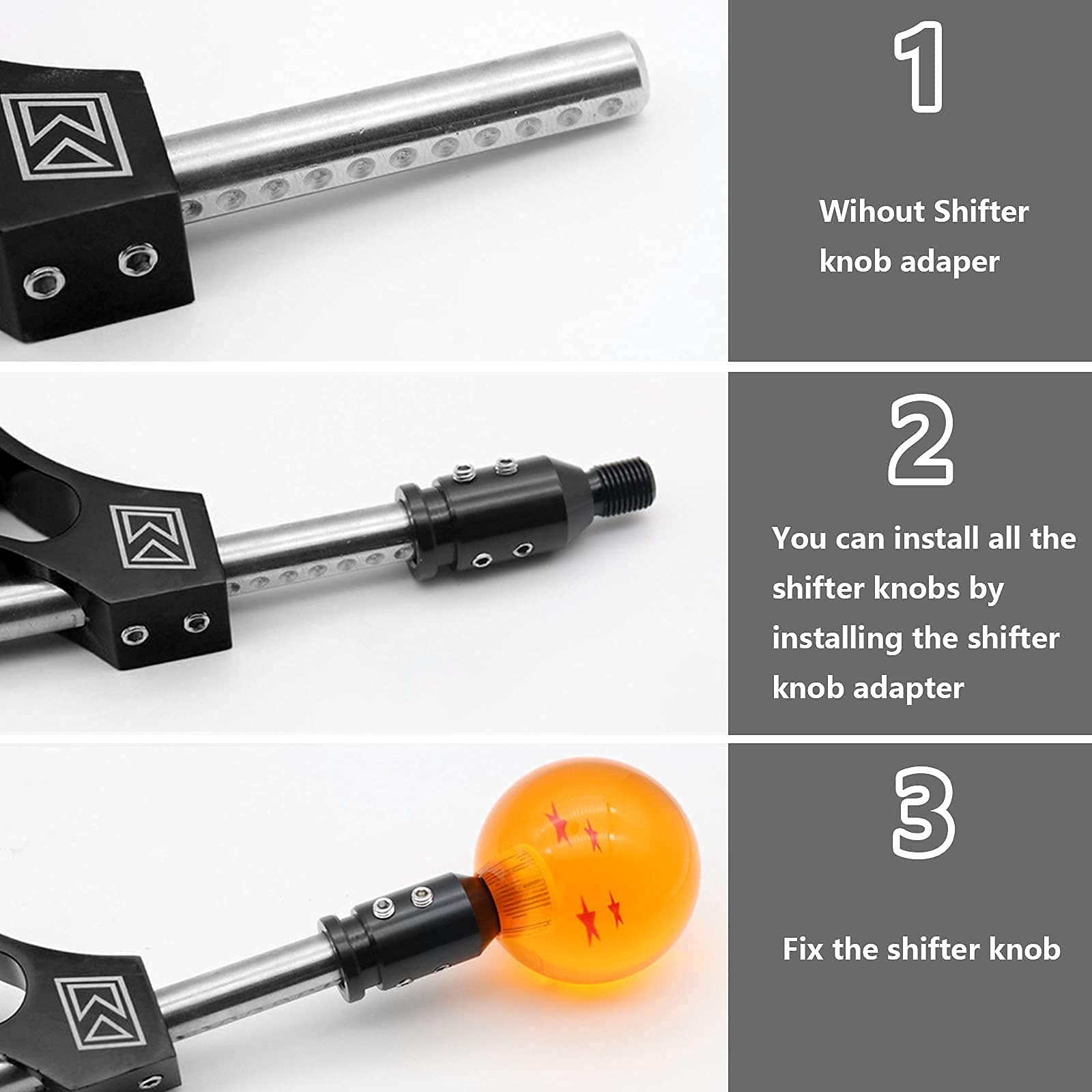 Adjustable Shifter Extender & Adapter M10x1.5 - Black Aluminum Gear Shift Extension for Most Cars - Perfect for Racing, Drifting & Custom Car Modifications
