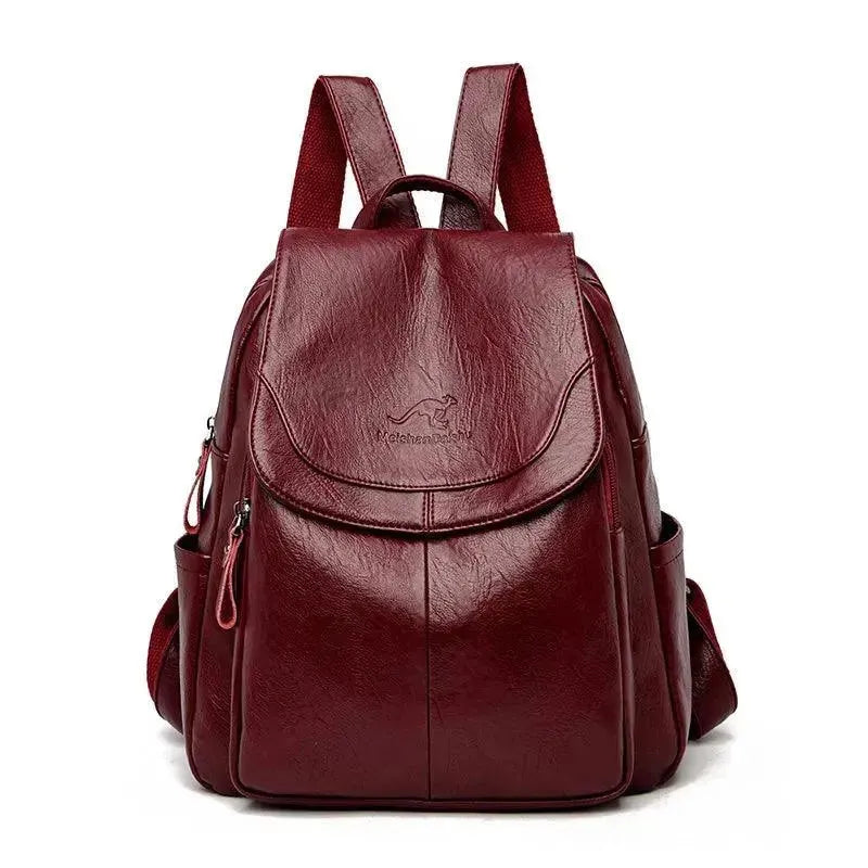 Vintage Soft Leather Women's Backpack - Stylish & Durable Travel Bag for Work, College & Everyday Use