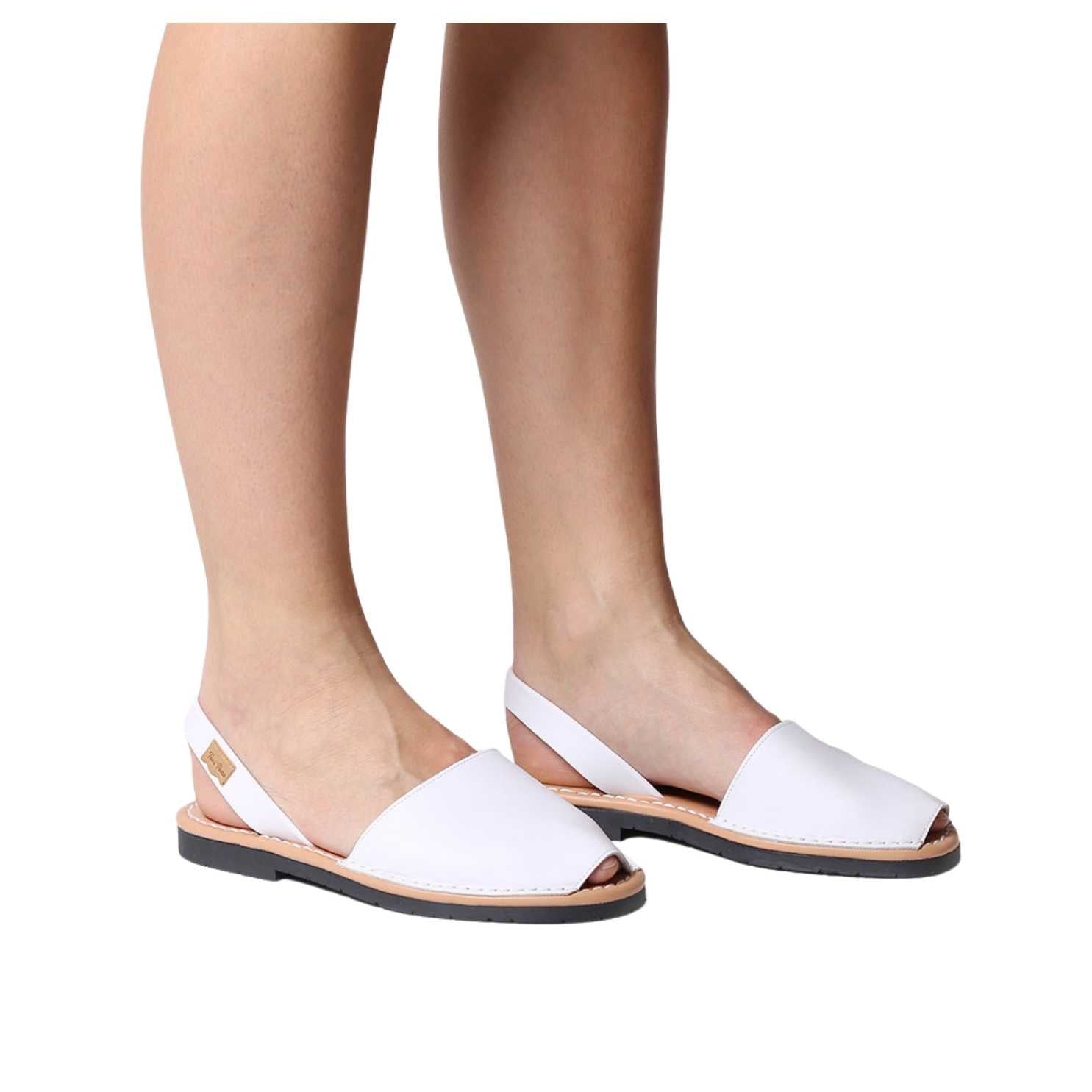 Open Toe Classic Menorquine Leather Sandals for Women - Comfortable Sling Back Strap Design - Perfect for Beach, Vacation & Summer Outfits