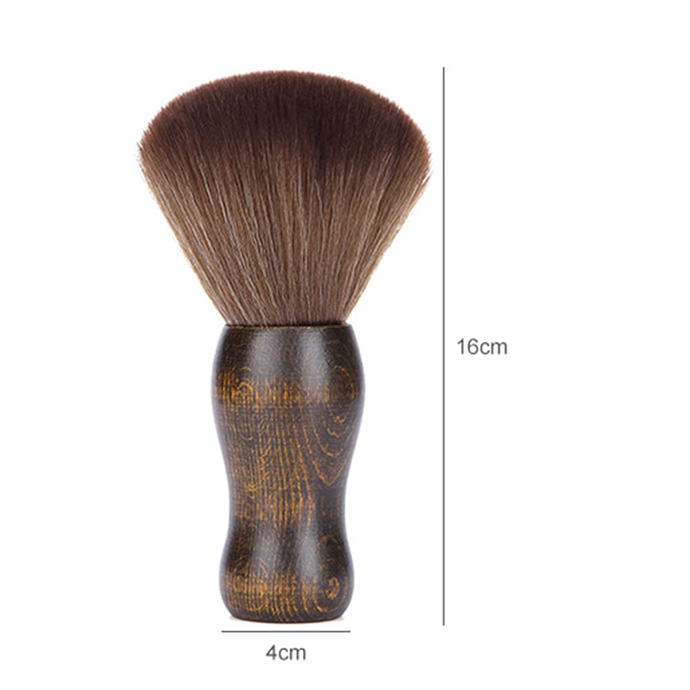 POOWE Soft Makeup Brush & Neck Hair Cleaning Brush - Gentle Styling & Grooming Tool for Men & Women (Brown) | Perfect for Salon, Home Use & Travel