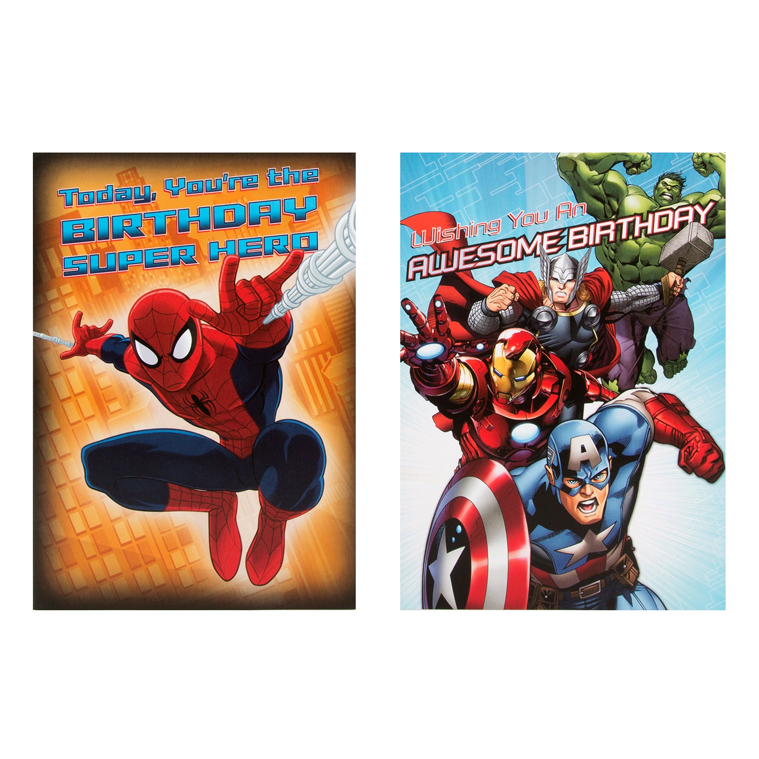 Hallmark Marvel Greeting Cards - Pack of 8 Assorted Superhero Designs | Perfect for Birthdays, Holidays & Special Occasions