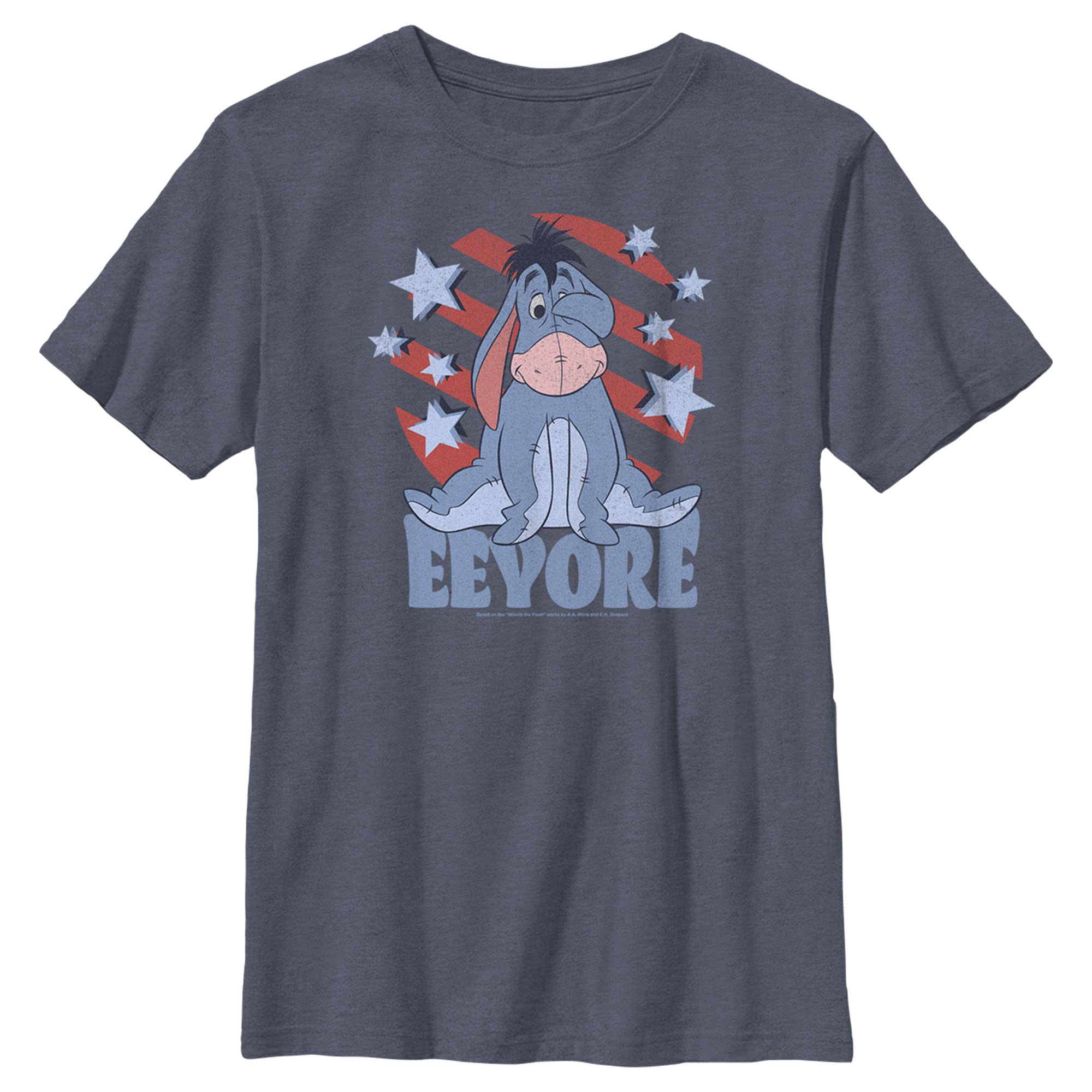 Disney Winnie The Pooh & Eeyore Boys' Heather Gray Crewneck T-Shirt | Soft Cotton Tee for Kids | Birthday Gifts & Casual Everyday Wear