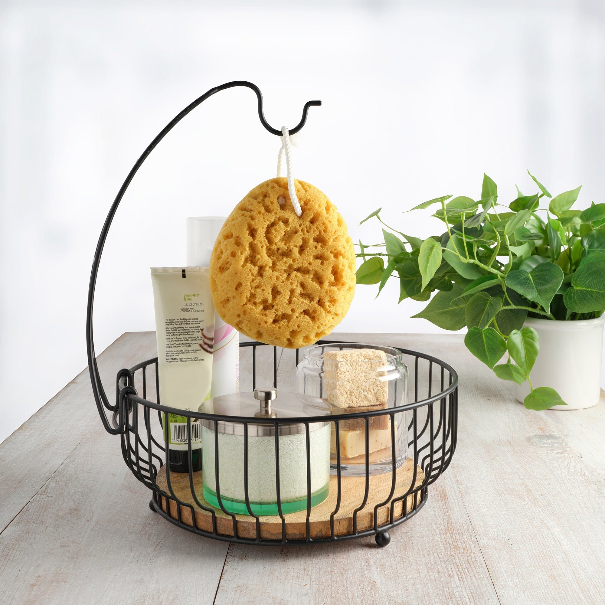 Savannah Fruit Storage Basket with Banana Hook - Natural Woven Basket for Organizing Fruits, Vegetables & Kitchen Essentials - Perfect for Countertop, Pantry & Farmhouse Decor
