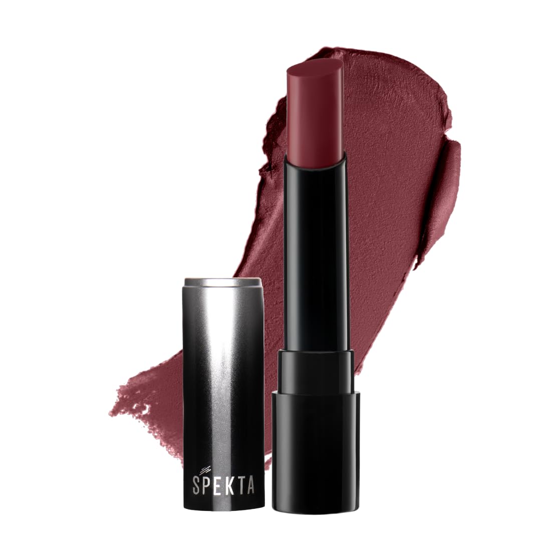 Spekta Matte Lipstick - 113 Menace (3.7g, Burgundy) | 8-Hour Long Lasting Vegan Lipstick with Argan Oil & Vitamin E | Hydrating & Smudge Proof | Perfect for Date Night, Parties & Everyday Wear
