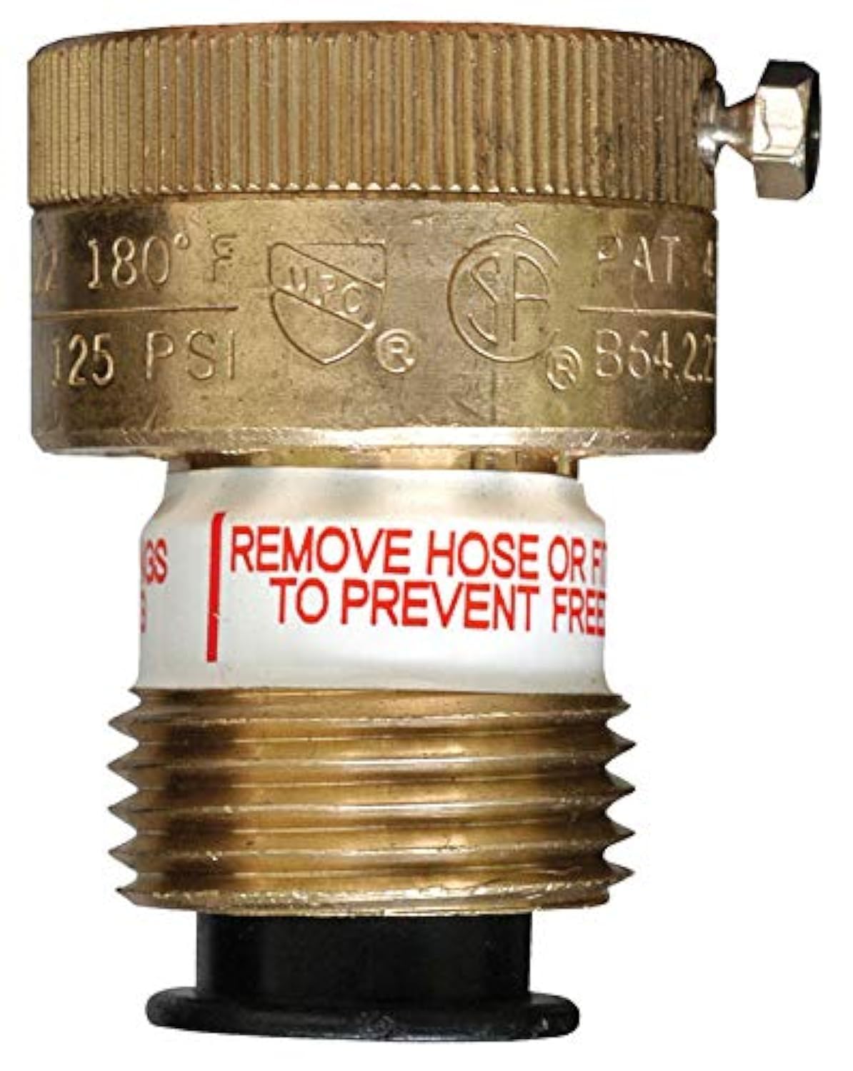 Cash Acme 3/4 Inch VB-222 Vacuum Breaker - Self-Draining Brass Backflow Preventer (19600-0000) for Irrigation Systems & Outdoor Plumbing