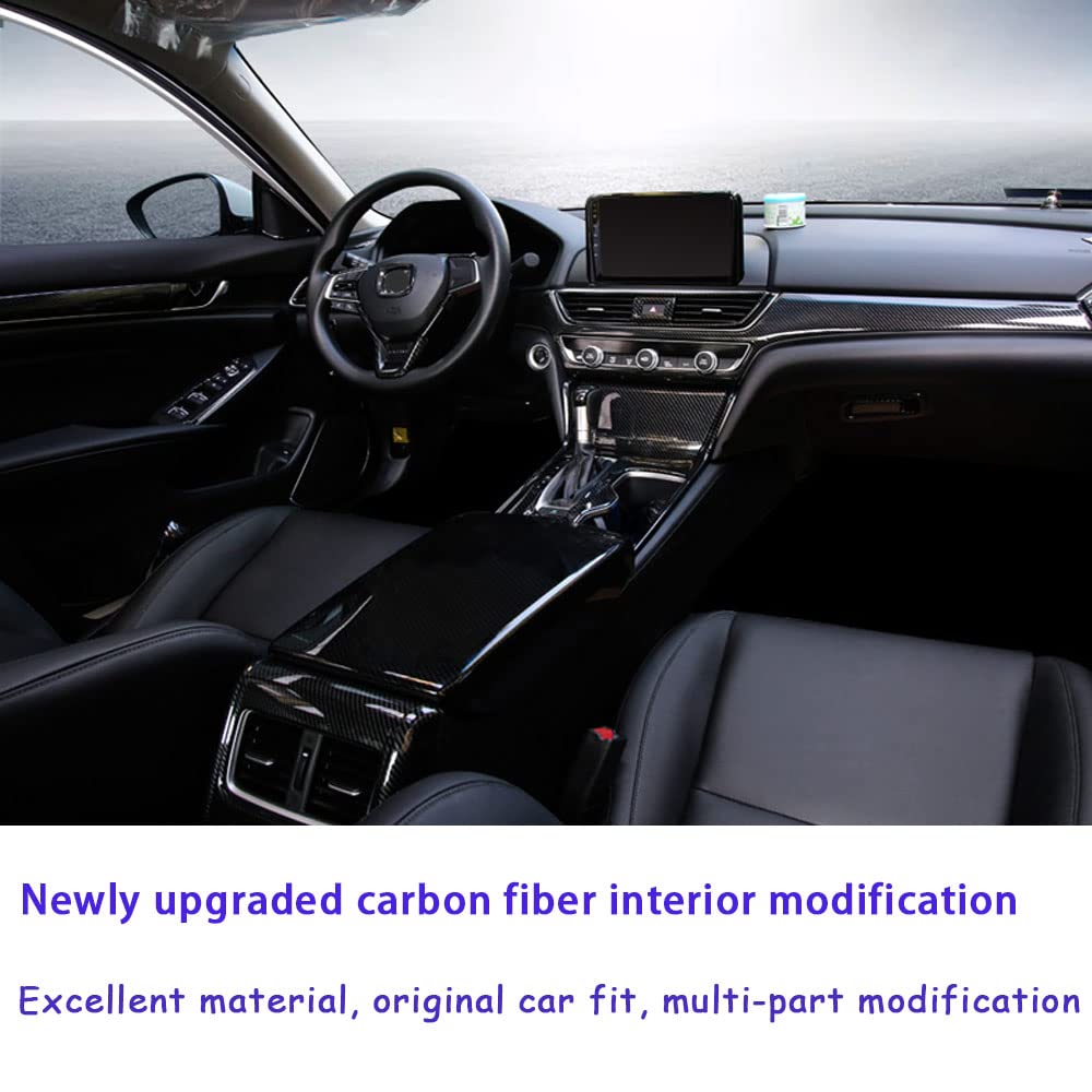 Premium ABS Car Interior Trim Kit - 10Pcs Dashboard Panel, Center Console & Air Vent Covers for 2018-2022 Honda Accord 10th Gen (EX, EX-L, LX) - Red | Interior Upgrade & Protection Accessories for Sedan Cars