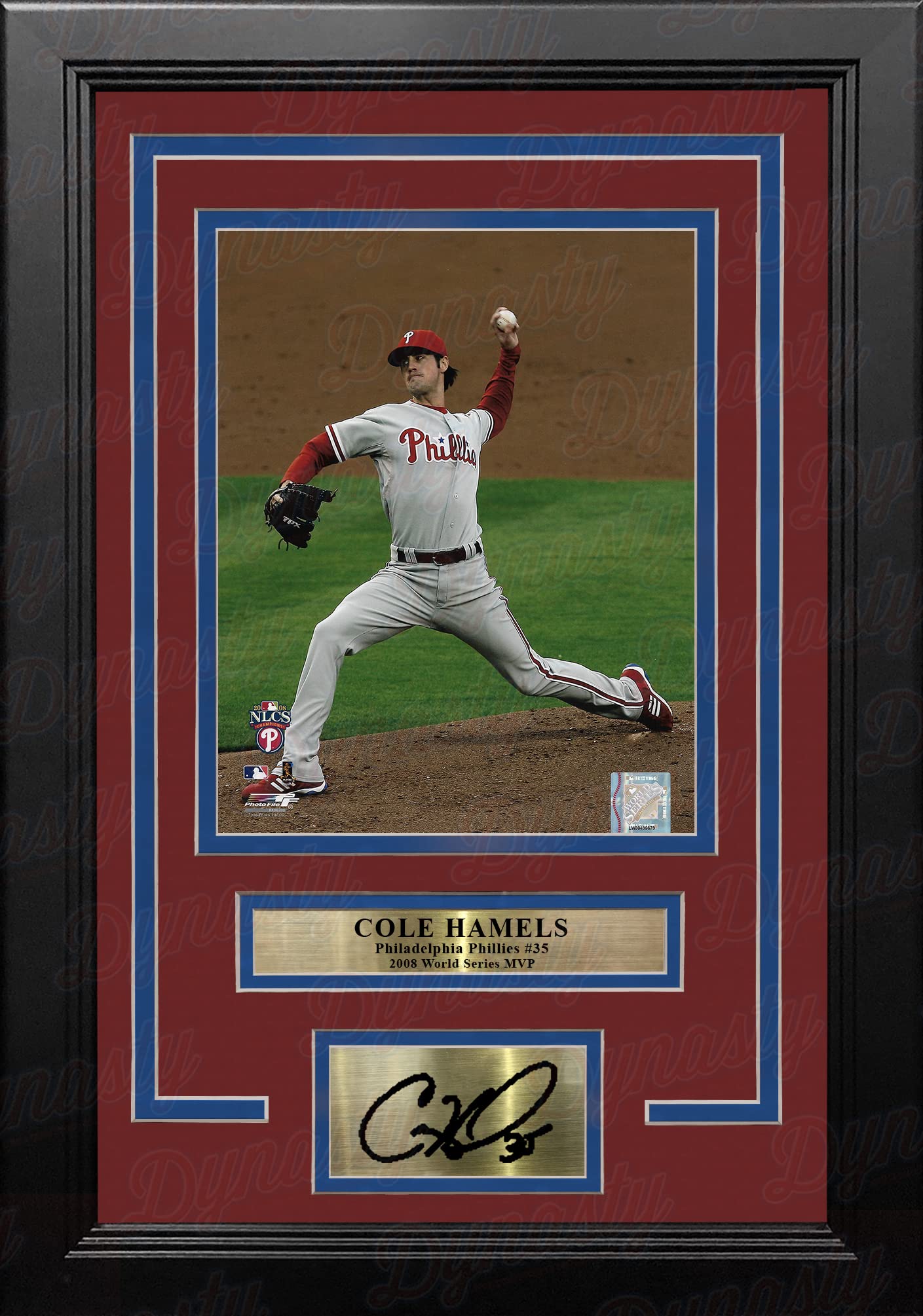 Cole Hamels Autographed Philadelphia Phillies 8x10 Framed Baseball Photo - Limited Edition Signed Memorabilia for Sports Fans & Collectors - Perfect for Man Cave, Office Decor, or Gift for Baseball Enthusiasts