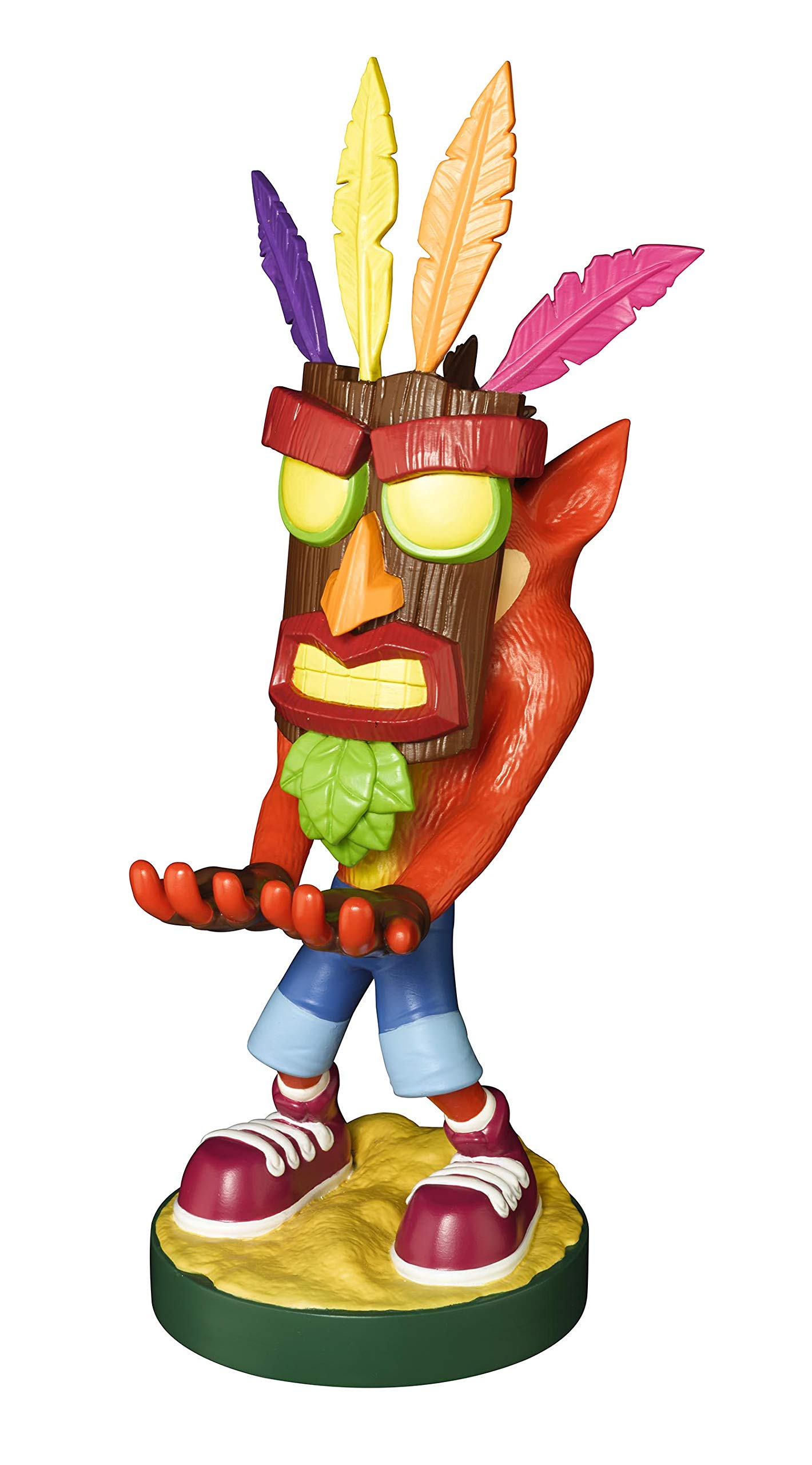 Crash Bandicoot Aku Aku Licensed Gaming Controller & Phone Holder Stand - Cable Guys Official Merchandise for Gaming Setup & Desk Organization | Perfect for PS5, Xbox, Nintendo Switch & Mobile Gaming Accessories