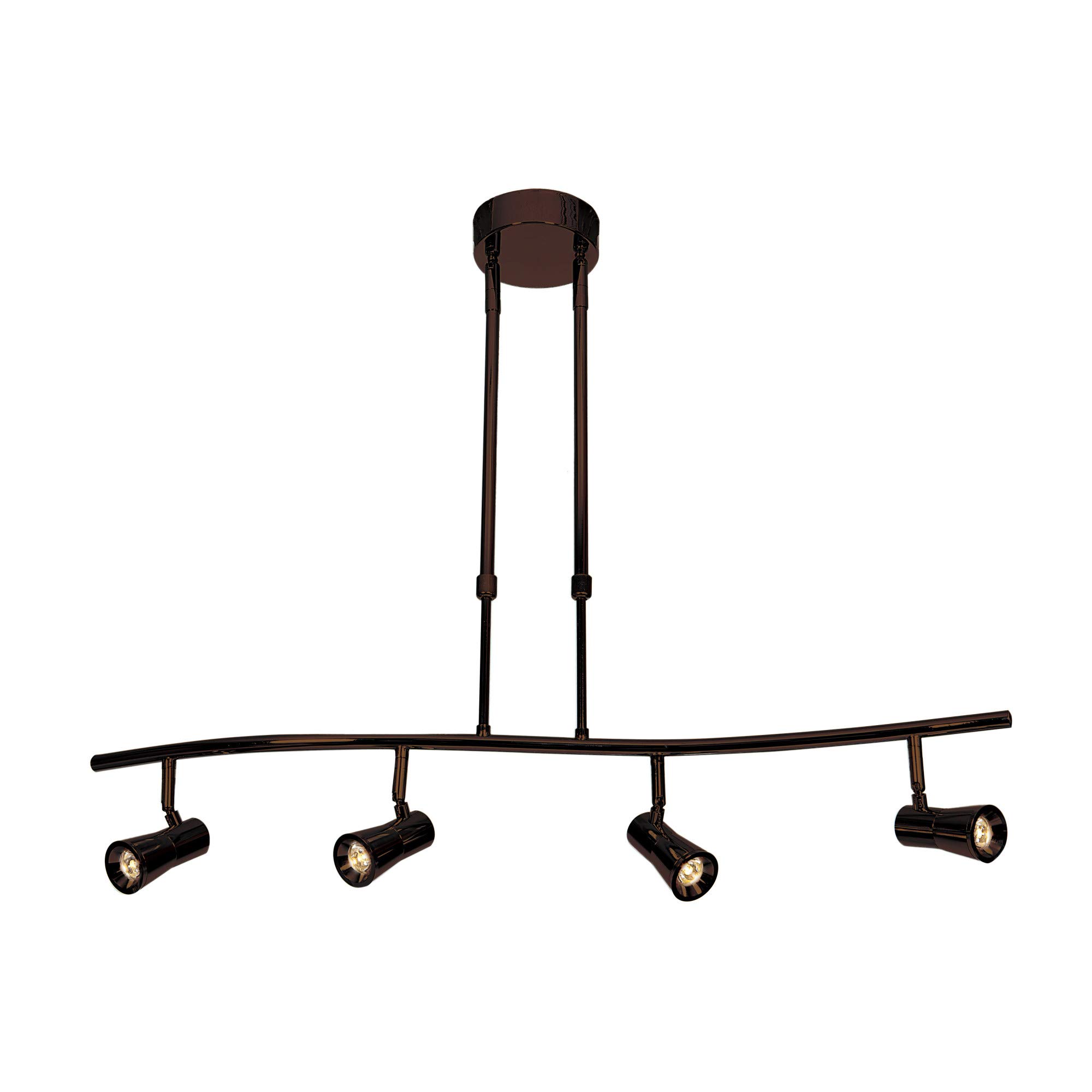 Sleek LED Spotlight Pendant Light Fixture - 4-Light Modern Bronze Chandelier for Dining Room, Kitchen Island & Living Room Lighting