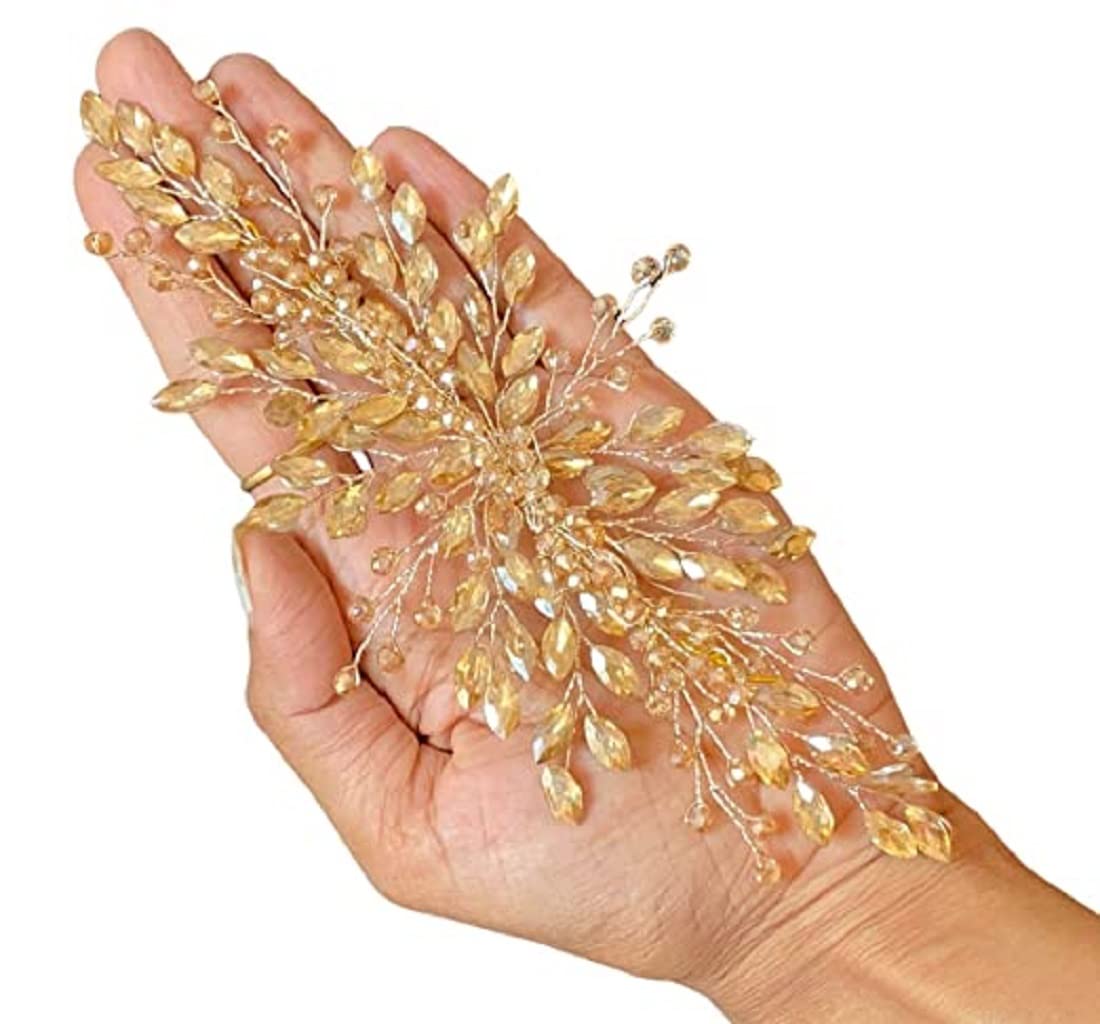 Abrish Handmade Hair Pins for Bridal Wedding - Rhinestone Studded Hair Accessories for Women - Perfect for Weddings, Prom, Parties & Special Occasions