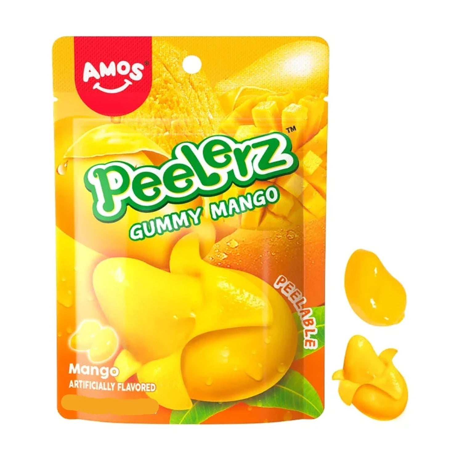 Amos Peelerz Peelable Gummy Mango Candy - 6oz Resealable Bag - Sweet Tropical Snack for Kids, Parties & On-the-Go Treats