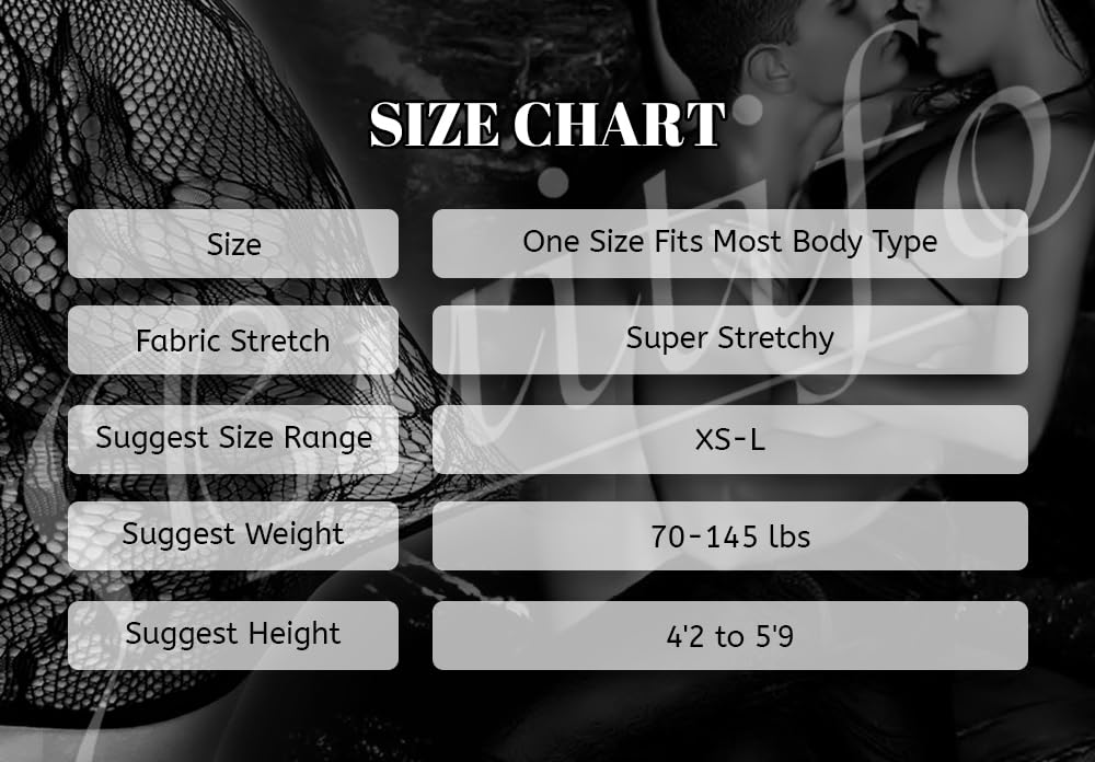 Buitifo Women's Sexy Lingerie Set - Fishnet Tights & Bodystocking with Attached Stockings | Perfect for Valentine's Day, Boudoir Photography & Romantic Nights