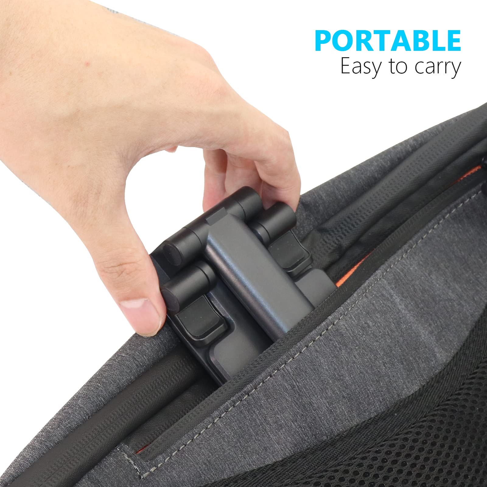 Adjustable Folding Phone Stand for Desk - Universal Cell Phone & Tablet Holder (4-10 Inch) - Perfect for Office, Home, Video Calls & Hands-Free Viewing (Black)