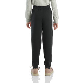 Youth Girls Fleece Logo Heather Sweatpants - Caviar Black | Soft & Comfortable Joggers for School, Sports & Lounge Wear