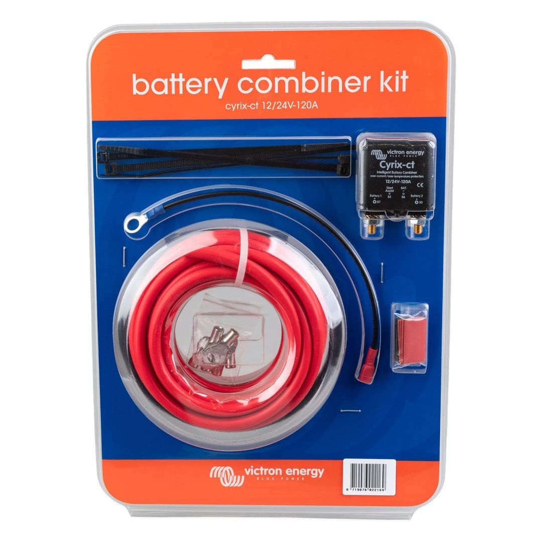 Victron Energy Cyrix-CT 12V/24V 120A Battery Combiner Kit - Dual Battery Charging System for Marine, RV & Off-Grid Power Solutions