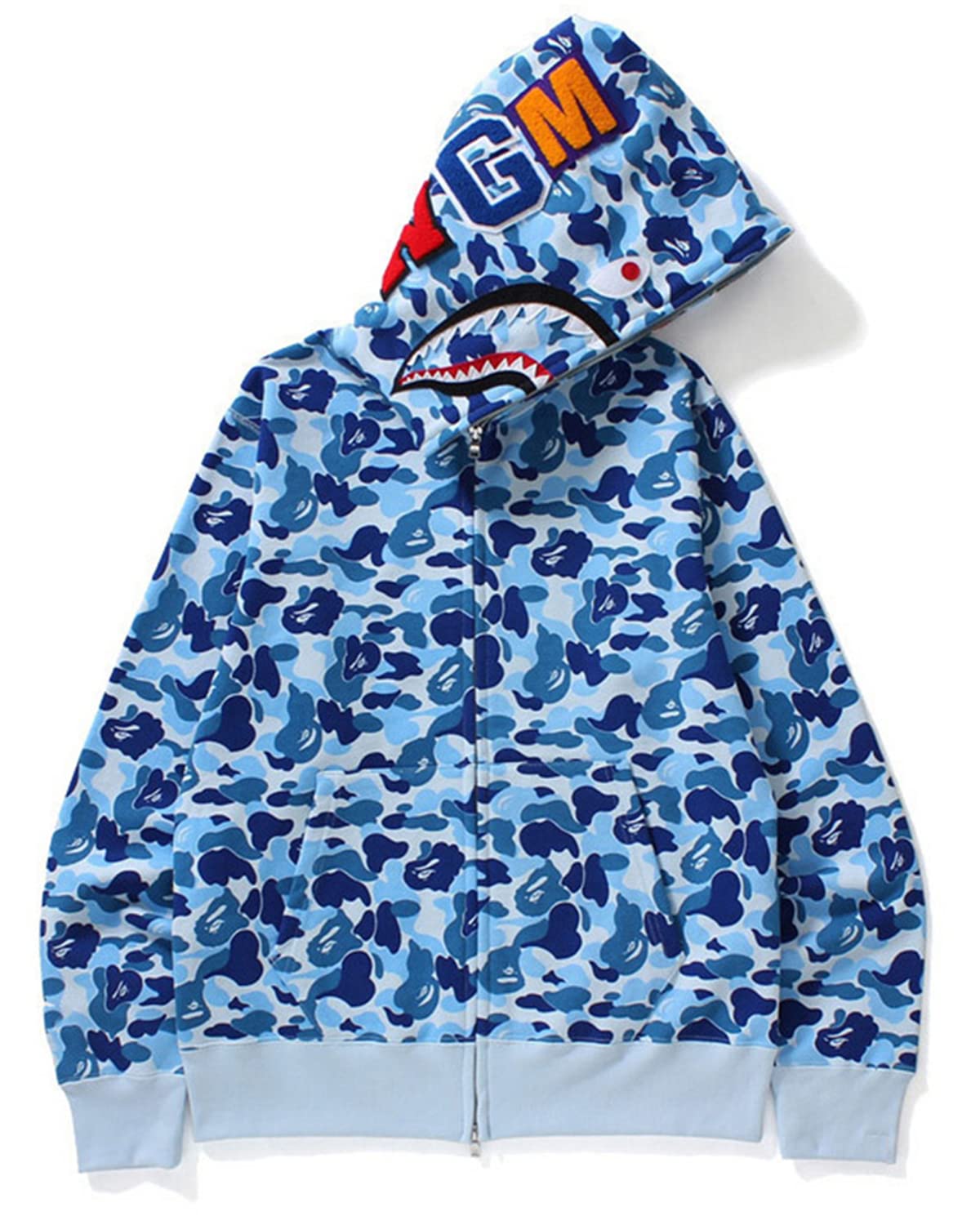 YQWEL Shark Hoodie - Stylish Camo Shark Jacket with Zipper for Men & Women | Perfect for Streetwear, Beachwear, and Casual Outfits