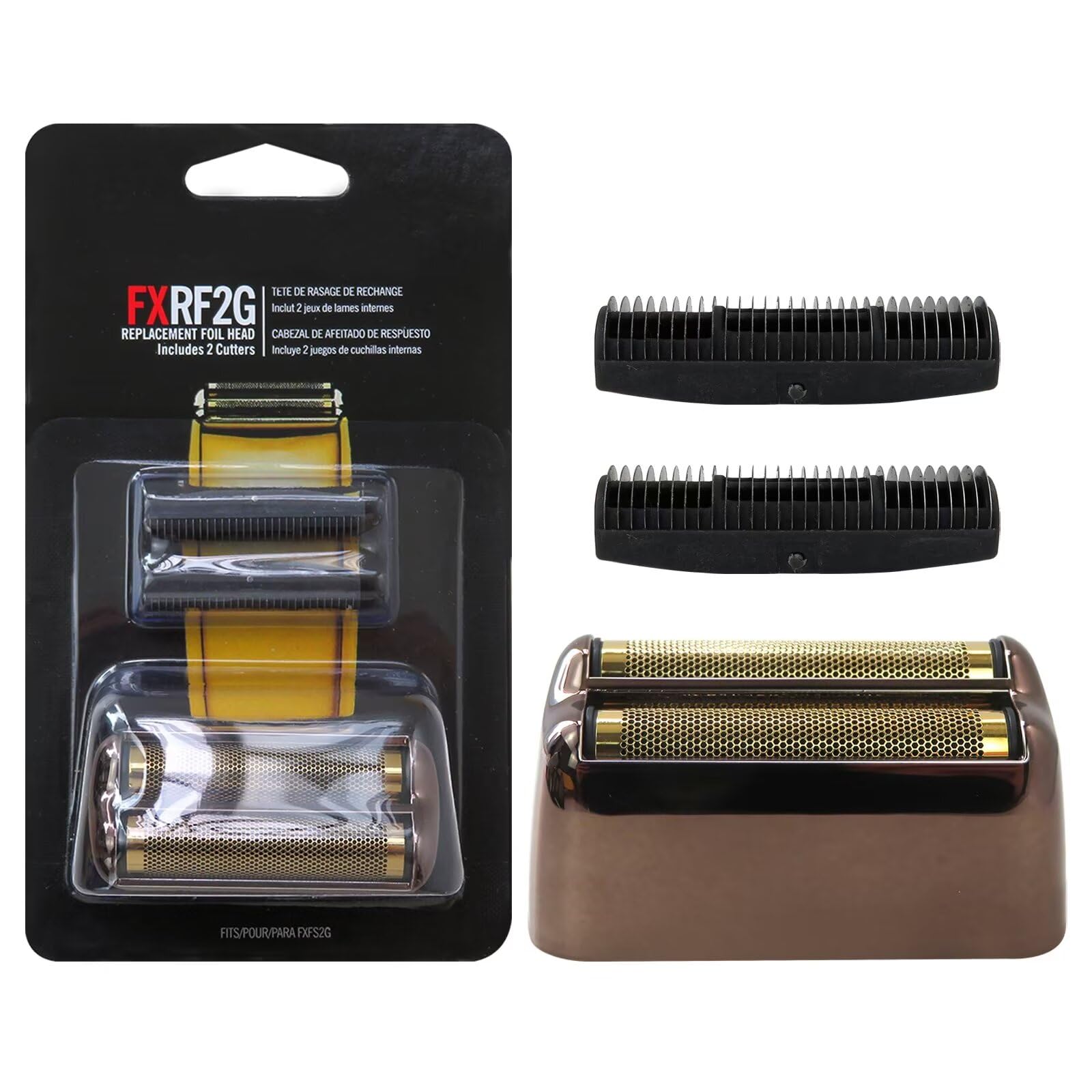 Upgraded 2-Pack Replacement Foil and Cutter Set for Barberology FXFS2 Electric Shaver - Double Foil Replacement Head for PRO Barberology Razors (Black) | Professional Hair Clipper Accessories for Barbershop & Home Grooming
