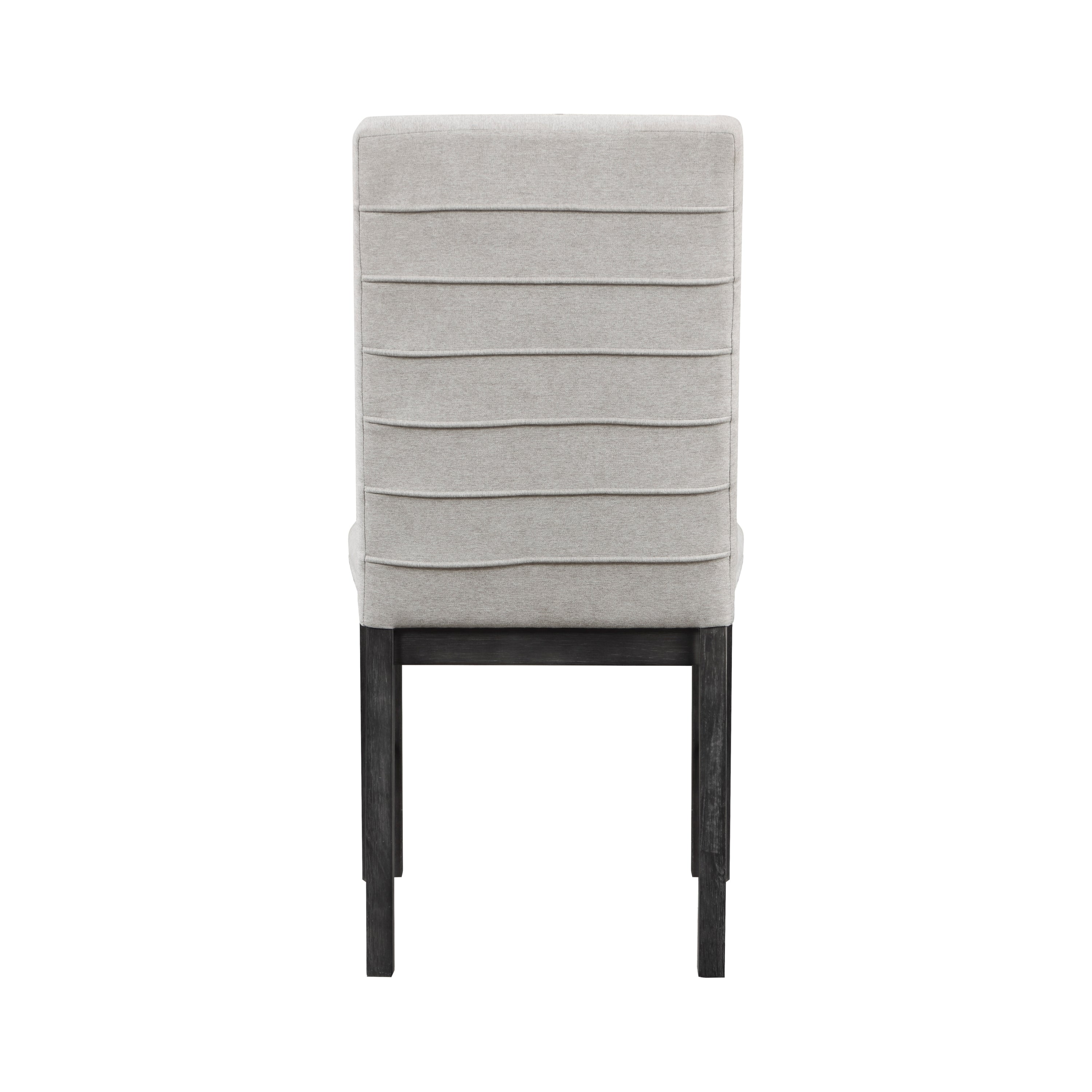 2-Piece Gray Upholstered Dining Chairs Set with Stylish Back & Antique Black Wooden Frame - Perfect for Kitchen, Dining Room, and Breakfast Nook