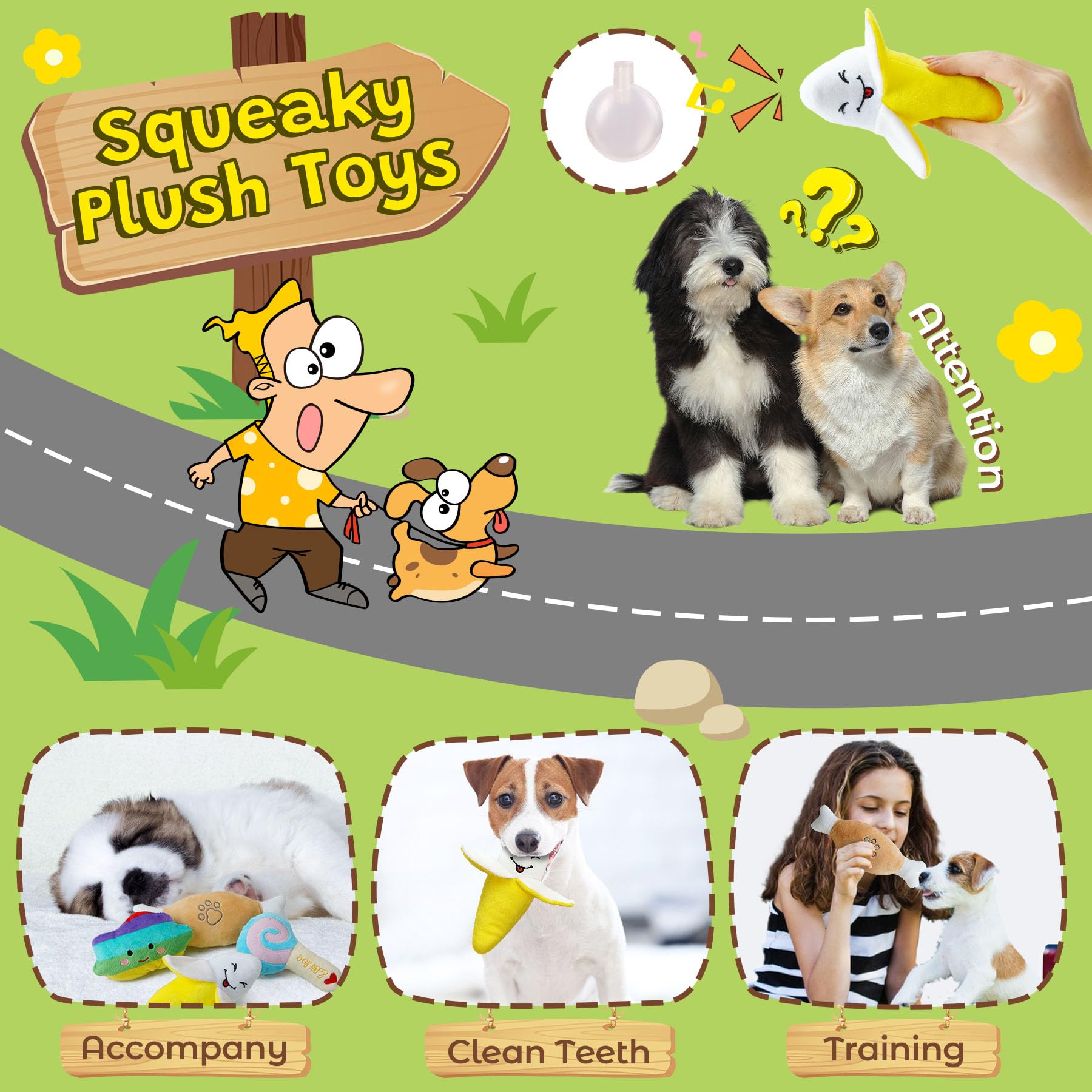22 Pack Fun & Practical Puppy Toys for Teething, Training - Colorful Ropes, Squeaky Plush Toys, Durable Chew Toys with Portable Dog Bowl & Clicker - Perfect for Puppy Playtime, Obedience Training & Travel