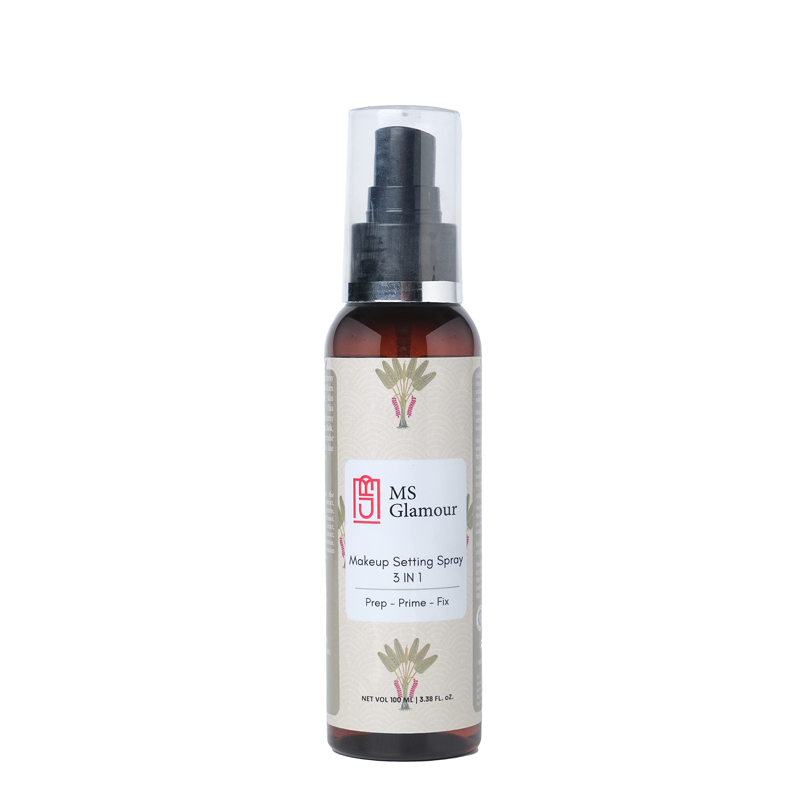 MS Glamour Makeup Setting Spray - Long Lasting 24H Oil Control, Transfer-Proof & Waterproof Formula | Clear & Lightweight (100ml) | Perfect for Daily Wear, Gym & Special Occasions