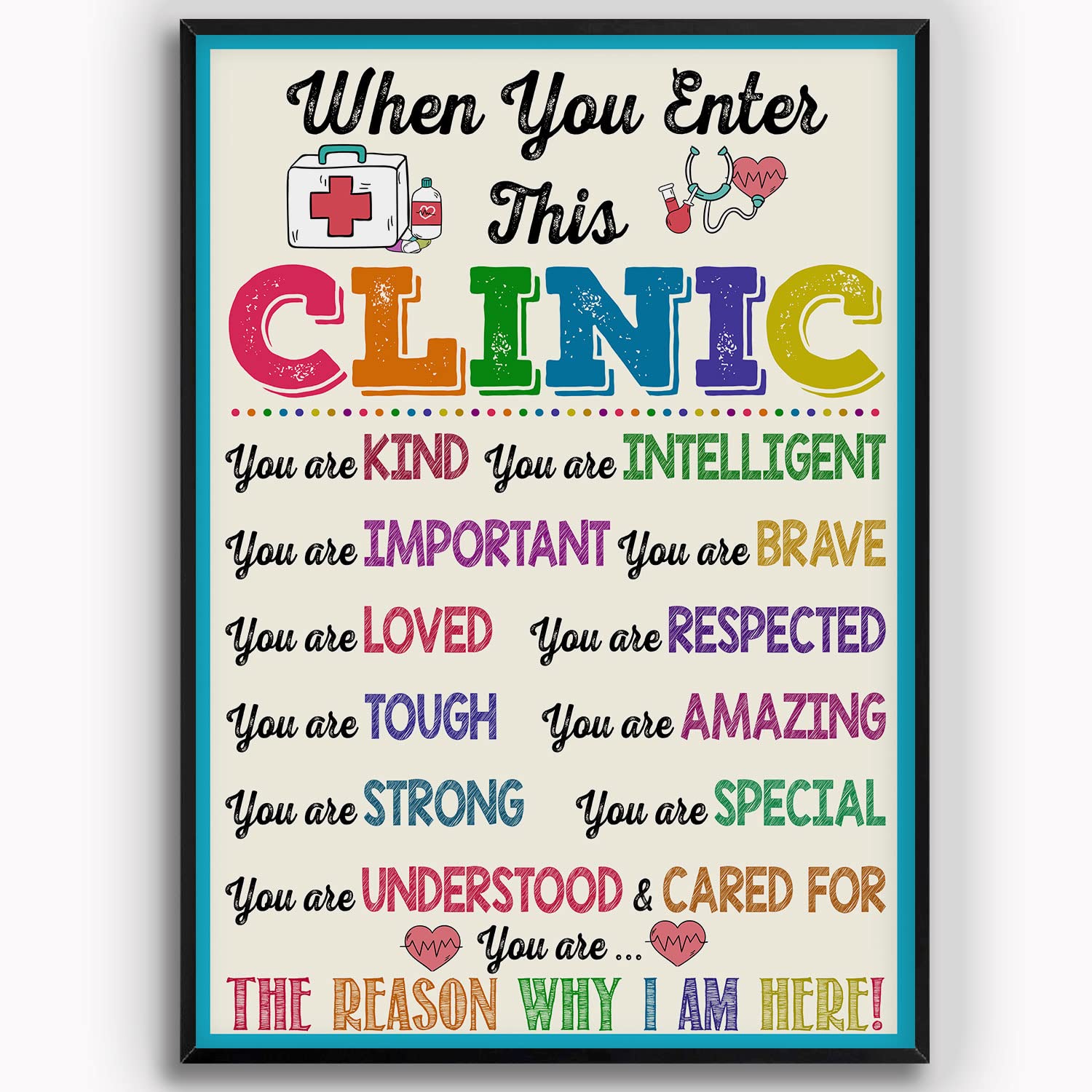 BEAWART Clinic Poster for Nurses Office - 12''x18'' Motivational Wall Art for School Health Classrooms, Pediatric Nurse Decor & MD Office Prints - Perfect for School Nurse Gifts & Healthcare Worker Appreciation