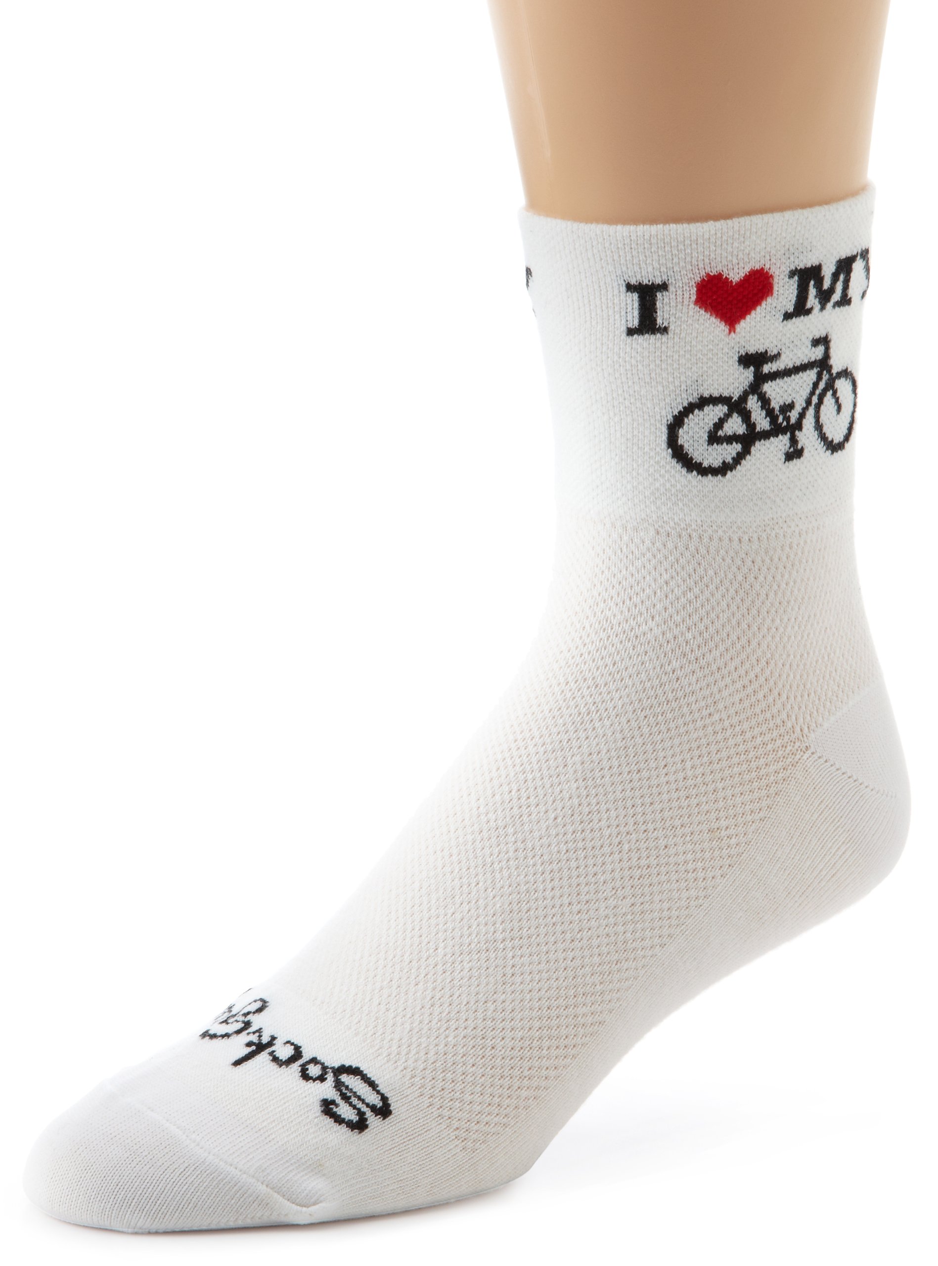 SockGuy Men's Heart My Bike Cycling Socks - Comfortable Athletic Socks for Biking, Running & Outdoor Activities