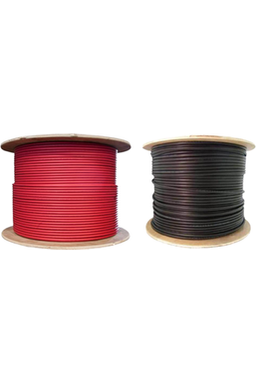 500ft 10 AWG Solar PV Wire - Black & Red Copper Cable for Solar Panel Systems, Off-Grid Installations, and Renewable Energy Projects