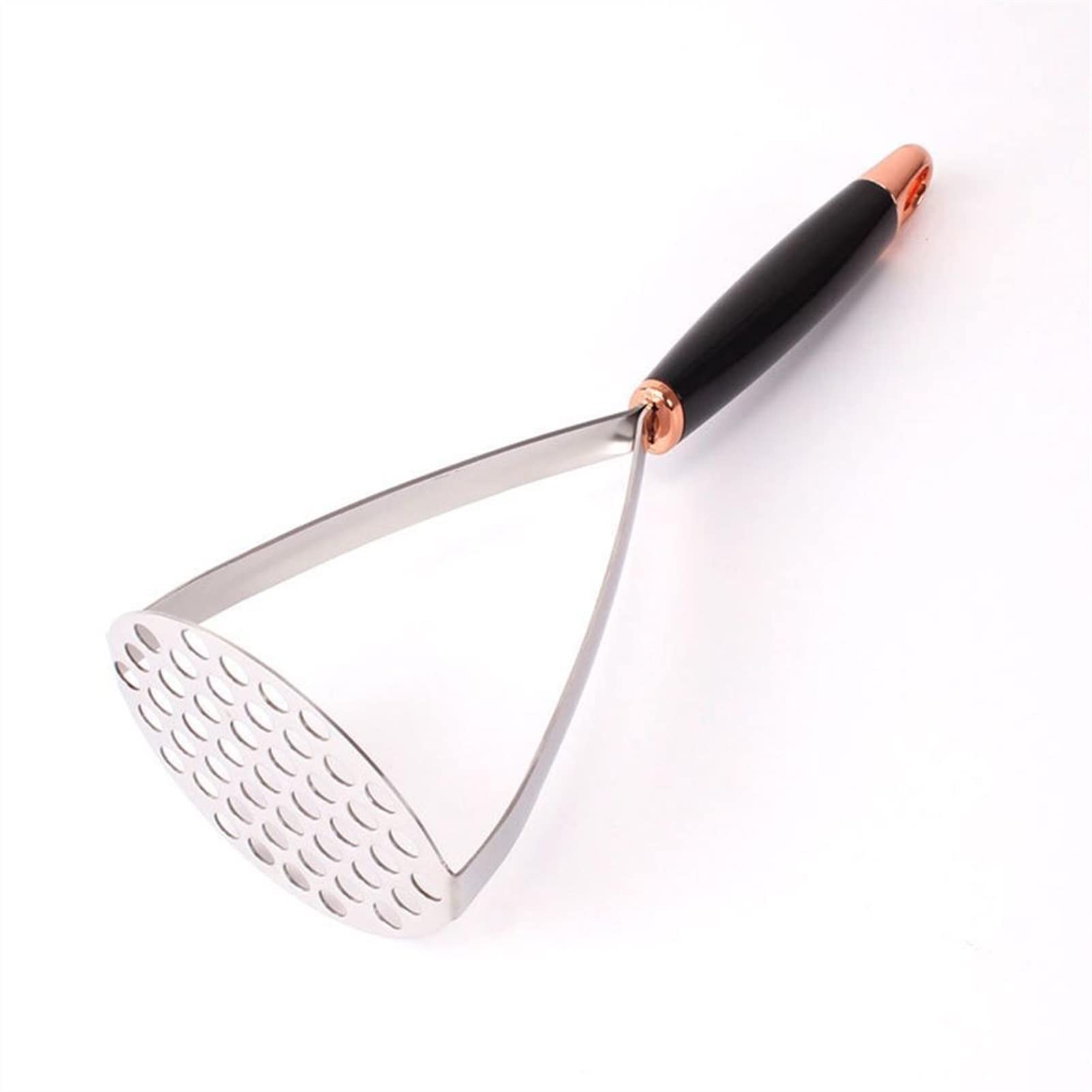 Premium Stainless Steel Potato Masher - Heavy Duty Kitchen Tool for Mashing Potatoes, Vegetables & Fruits - Ideal for Home Cooking, Baking & Meal Prep (Color: Black)