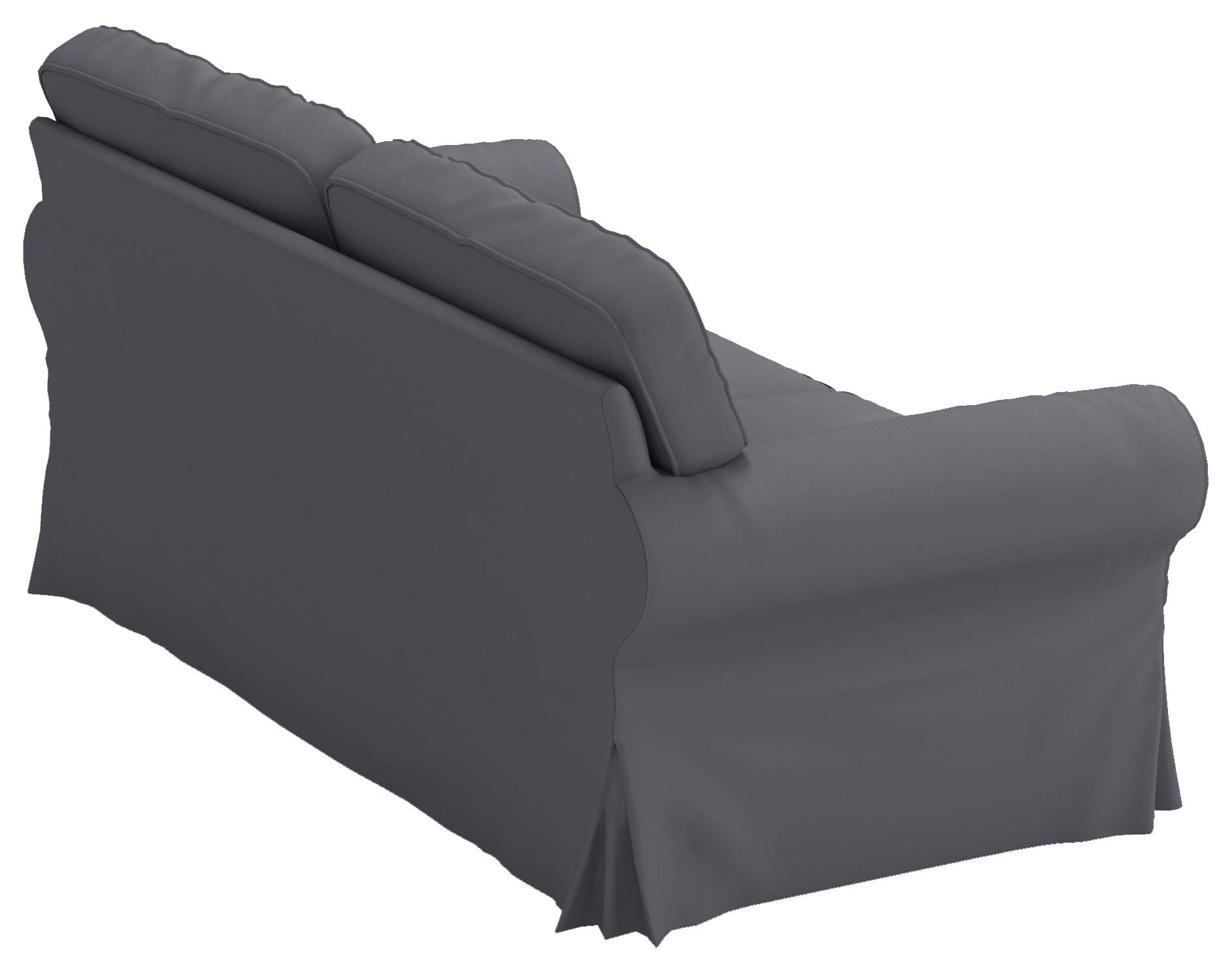 Heavy Cotton Ektorp Sofa Cover Replacement - Compatible with 3-Seat Loveseat & Armchair Slipcovers - Dark Gray Sofa Protector for Living Room, Bedroom & Home Decor