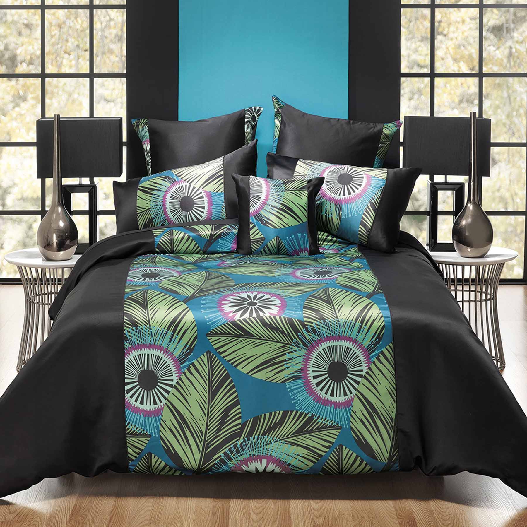 Premium Black Quilt Cover Set Queen Size - Soft Bedding Set with 3 Pieces (Duvet Cover + 2 Pillowcases) for Cozy Bedroom Decor & Hotel Style Luxury