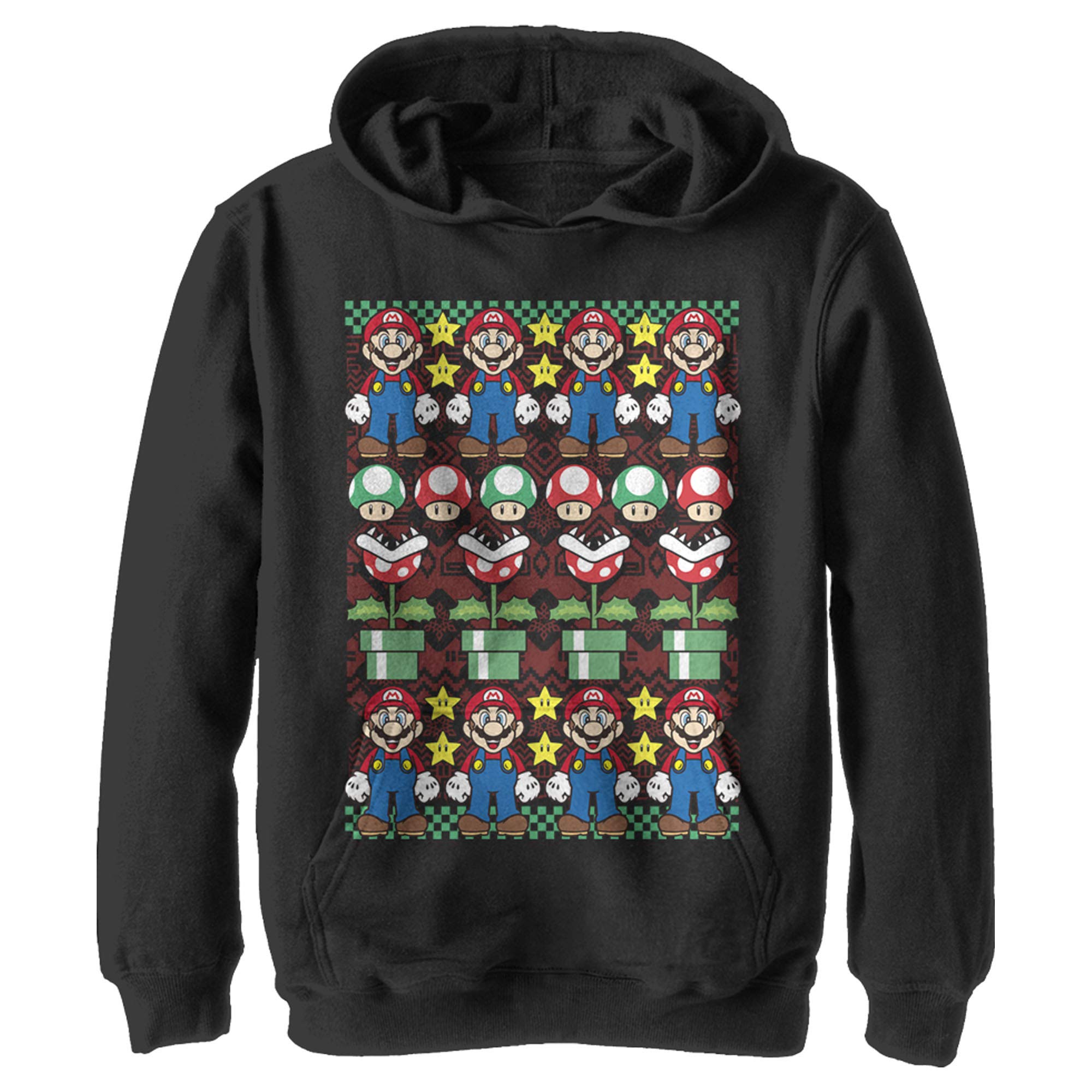 Nintendo Kids Holiday Sweater Hoodie - Cozy Gaming Pullover for Winter