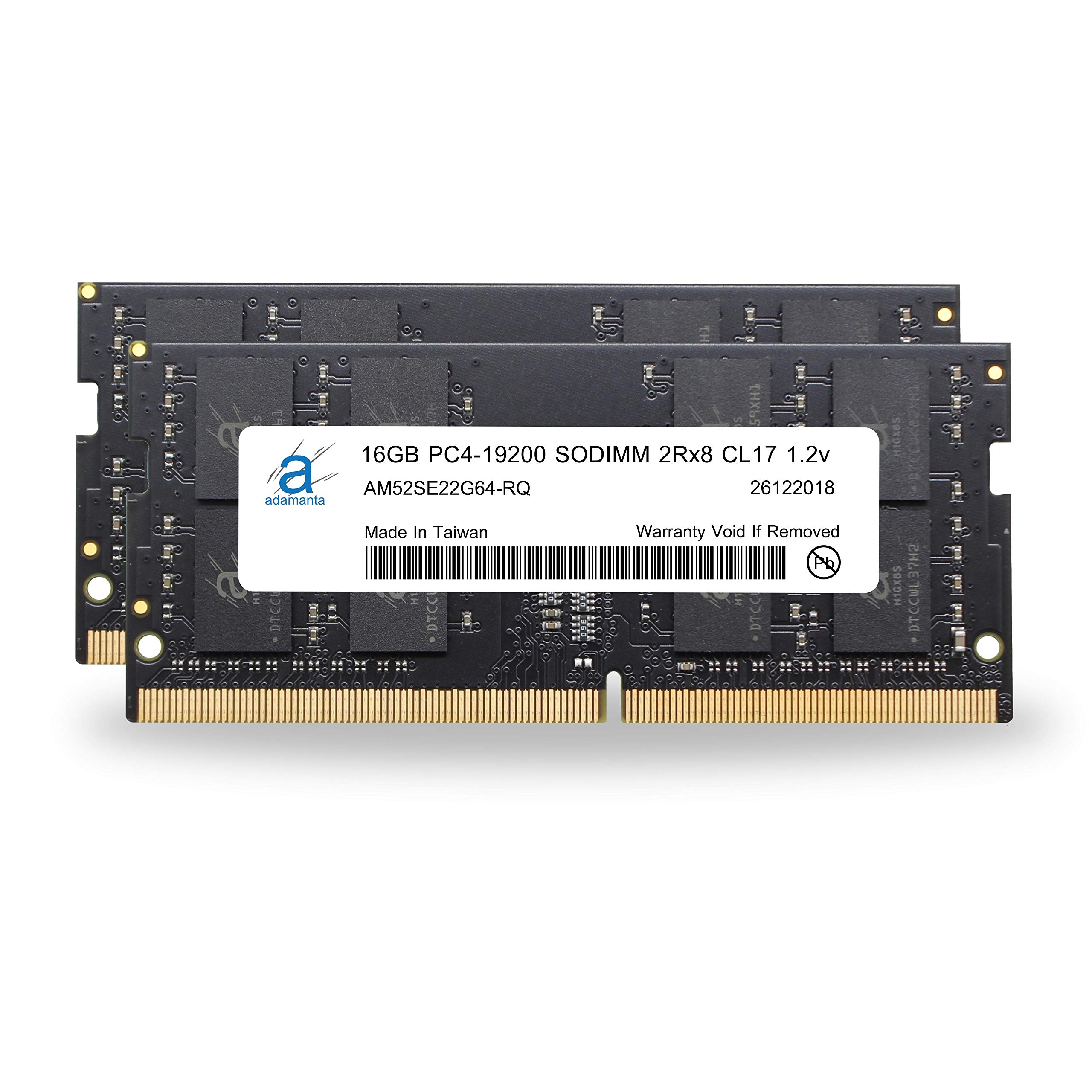 Adamanta 32GB (2x16GB) DDR4 2400MHz SODIMM Laptop RAM Upgrade Kit - Compatible with Acer TravelMate P259-M, PC4-19200, CL17, 1.2V, 2Rx8 - Perfect for Gaming, Multitasking & Business Laptops