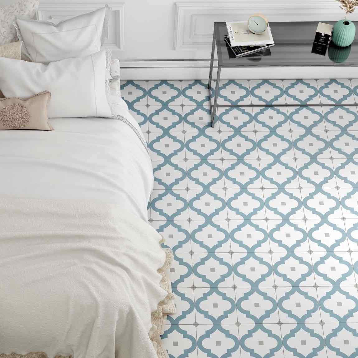 Del Mar Patterned Porcelain Tile Alicante 8x8 - Premium Ceramic Floor & Wall Tiles for Bathroom, Kitchen & Outdoor Decor