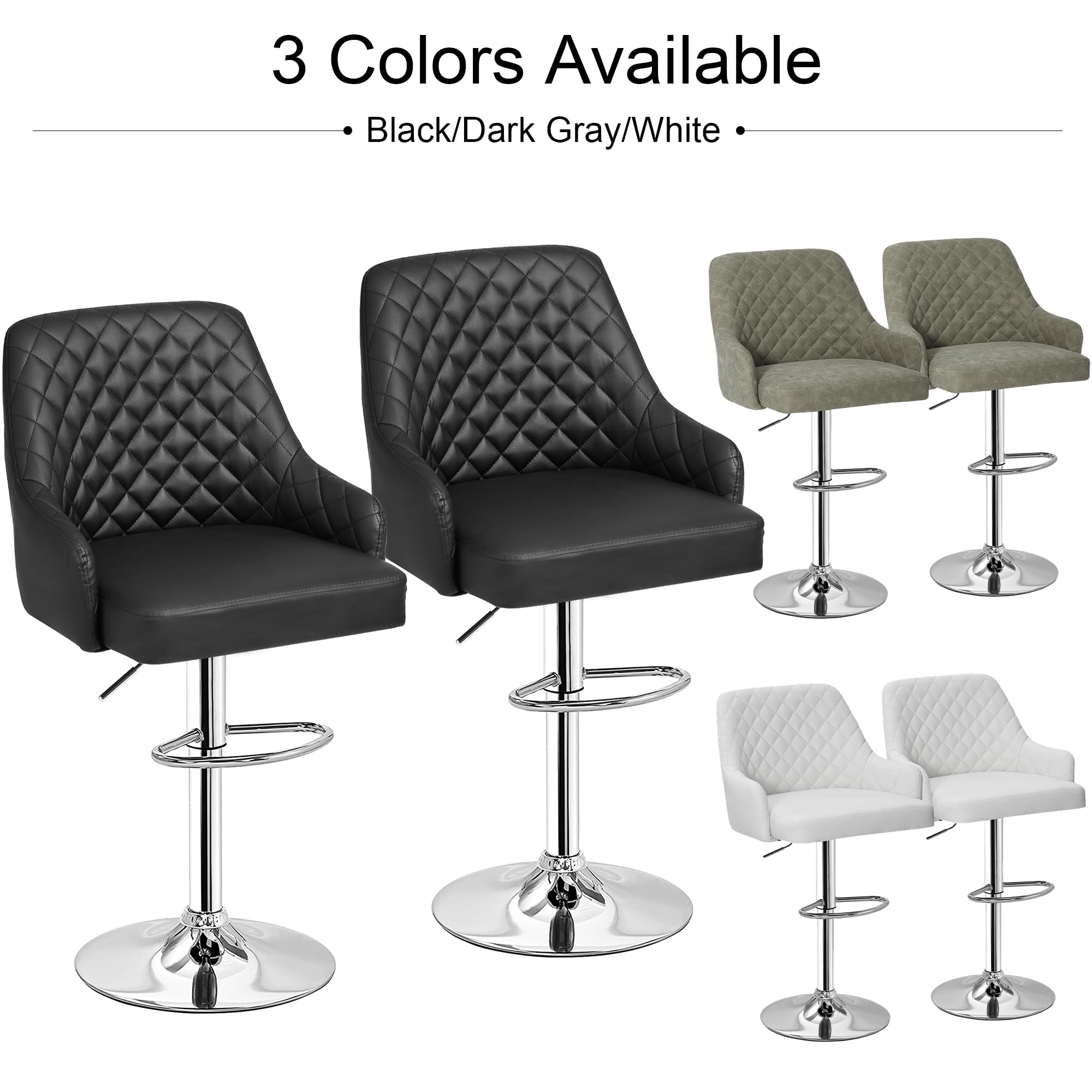 VECELO Adjustable Bar Stools Set of 2 - 24