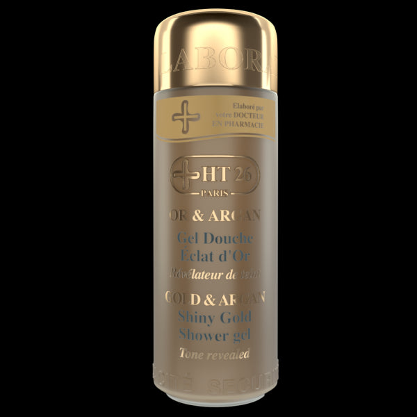 HT26 PARIS Gold & Argan Oil Shower Gel 1000ml - Luxurious Moisturizing Body Wash for Dry Skin, Perfect for Spa Day & Relaxing Bath Time