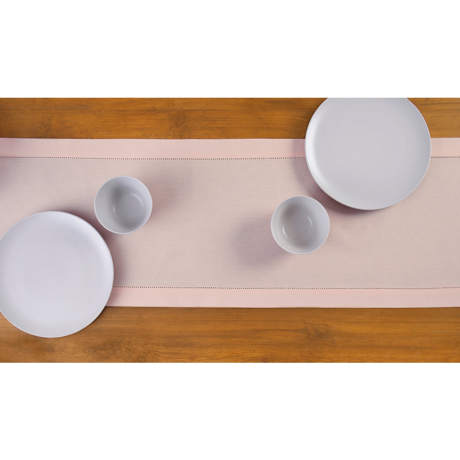 Premium Cotton Linen Hemstitch Table Runner - Elegant Dining Table Decor for Weddings, Parties & Home Decor - 12x72 Inches (White)