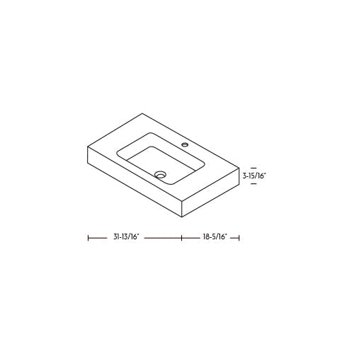 DAX Solid Surface Single Bowl Bathroom Sink - Glossy or Matte Finish for Modern Vanities | Perfect for Home Remodeling & Luxury Bathroom Designs