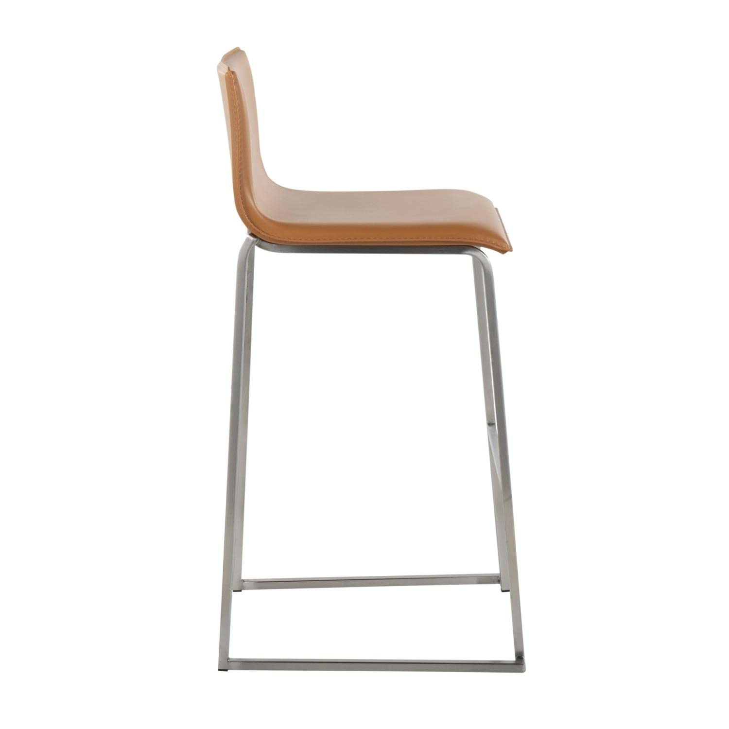 LumiSource Mara Bar Stool Set of 2 - Modern Counter Height Bar Chairs with Back Support - Perfect for Kitchen Island, Breakfast Nook & Home Bar Decor