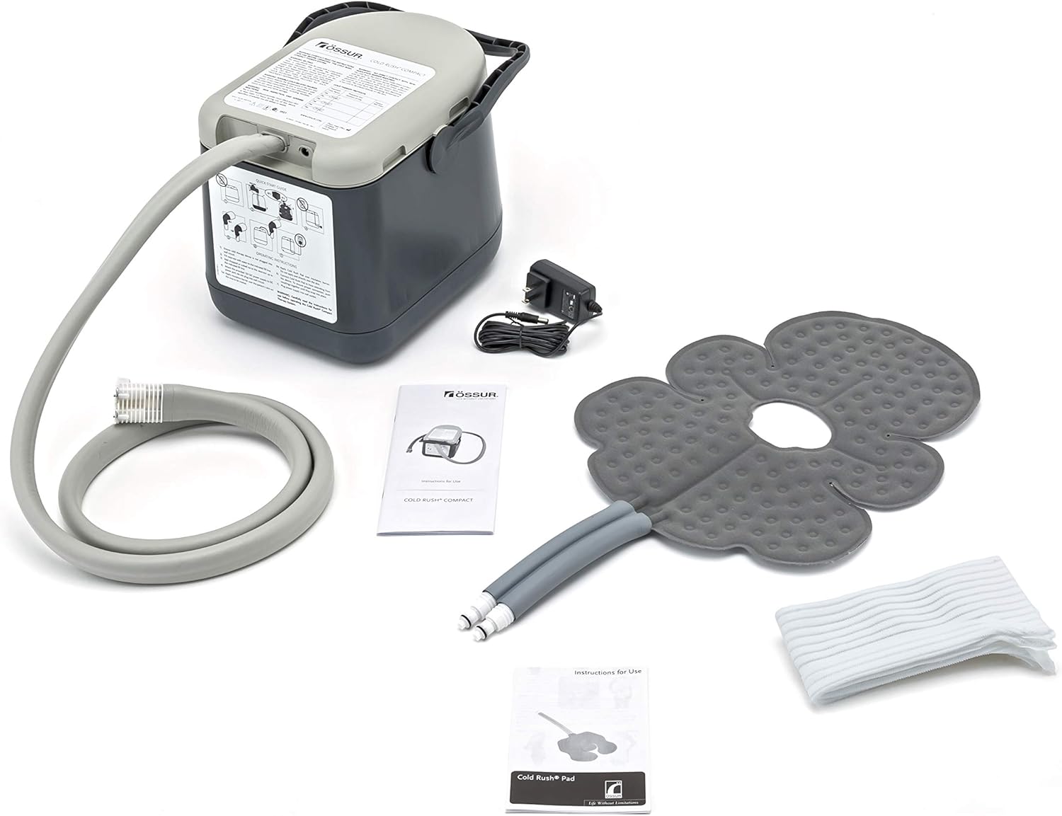 Ossur Cold Rush Compact Cold Therapy Machine System with Pads - Portable Ice Therapy for Knee, Shoulder & Joint Pain Relief - Perfect for Post-Surgery Recovery & Sports Injuries