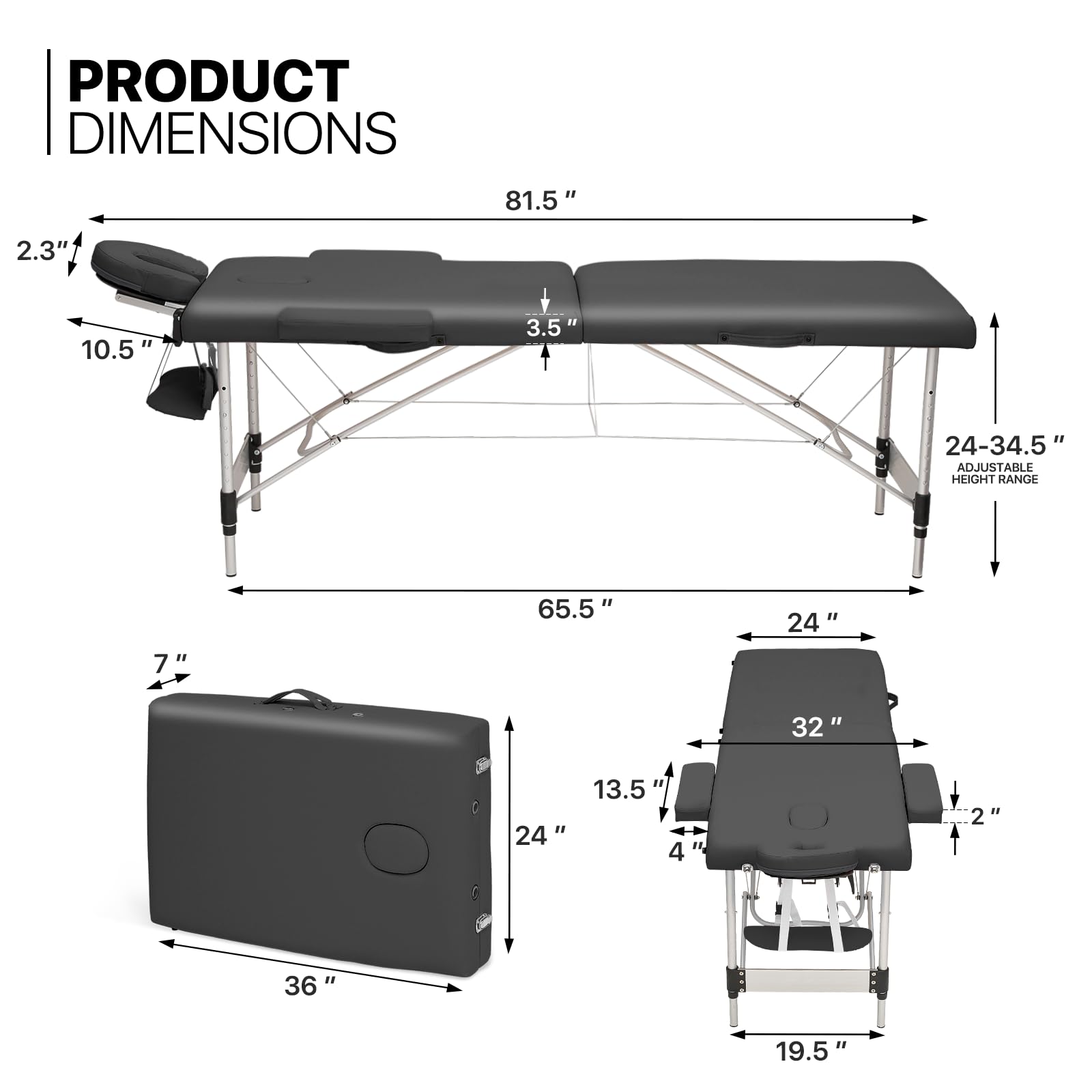 Premium 2-Fold Portable Massage Table 82