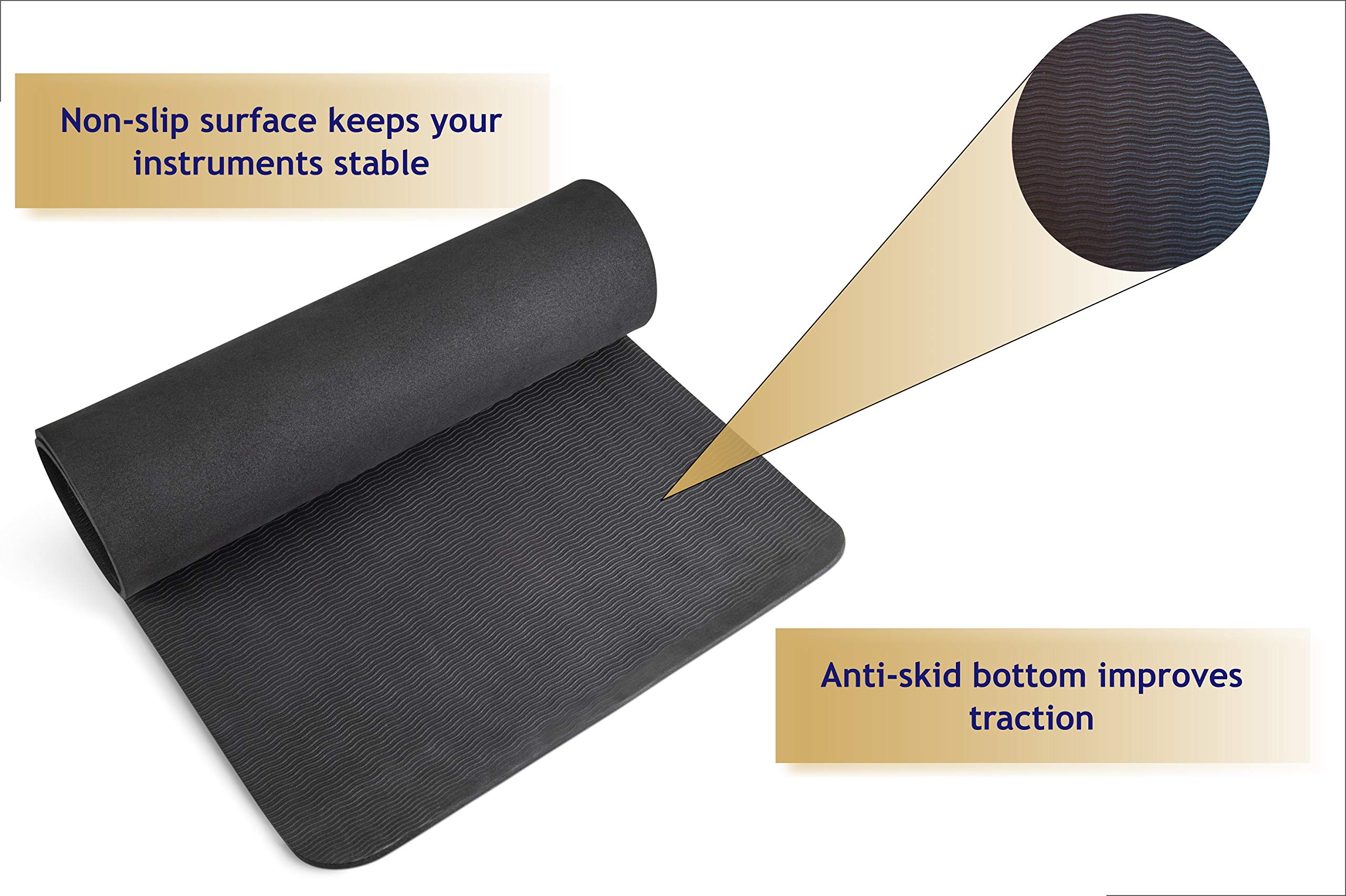 Premium Guitar Work Mat & Neck Rest Support Cradle - Non-Slip Workbench Mat & Guitar Stand - Complete Repair & Maintenance Cleaning Kit with String Cleaner Tool - Ideal for Guitar Setup, Repair & Home Studio Use
