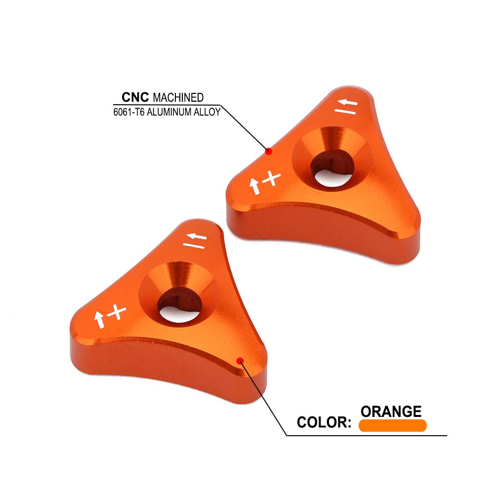Husaberg Orange 48mm Motorcycle Fork Knob Adjuster Set - Billet WP Forks Upgrade for Off-Road & Adventure Riding