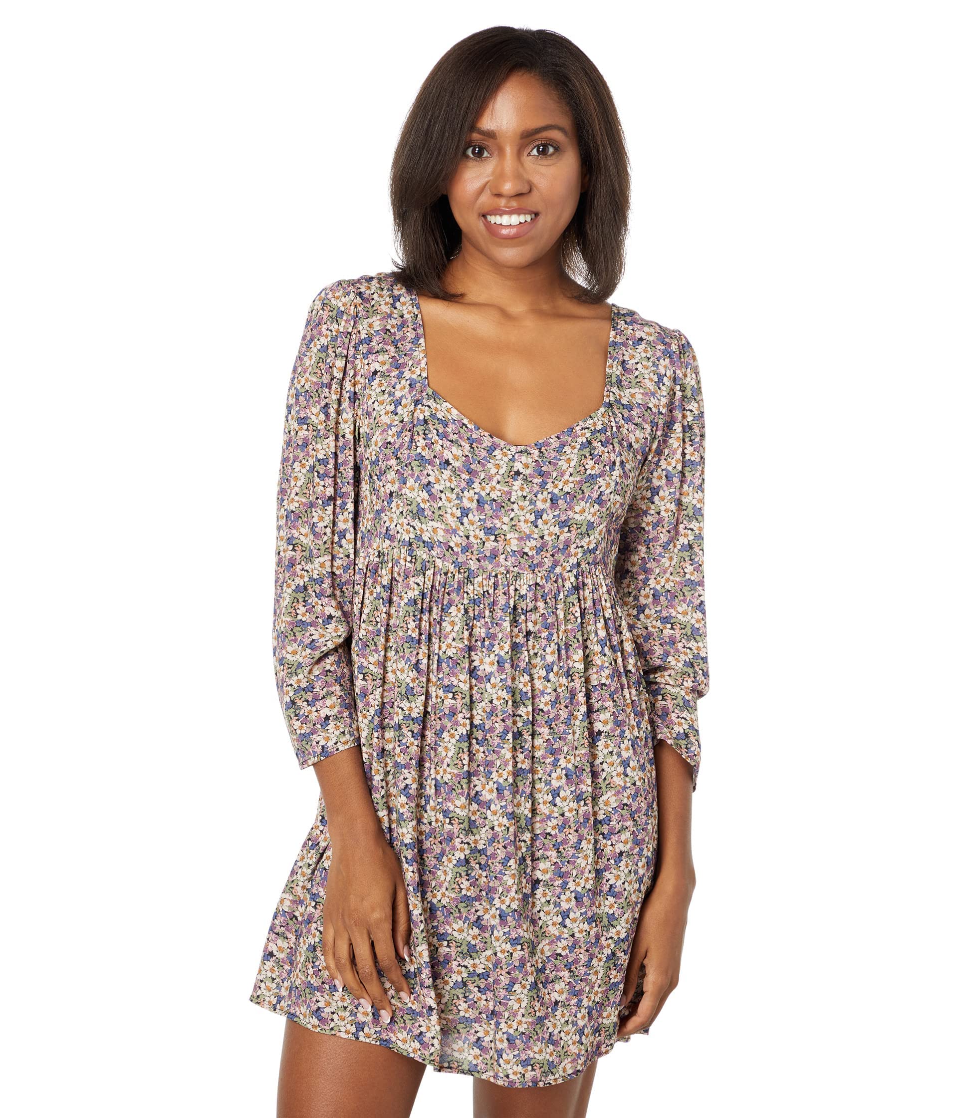 Saltwater Luxe Cami Long Sleeve Floral Mini Dress - Women's Summer Beach Cover Up, Boho Chic Party Outfit for Vacation, Date Night & Seaside Getaways