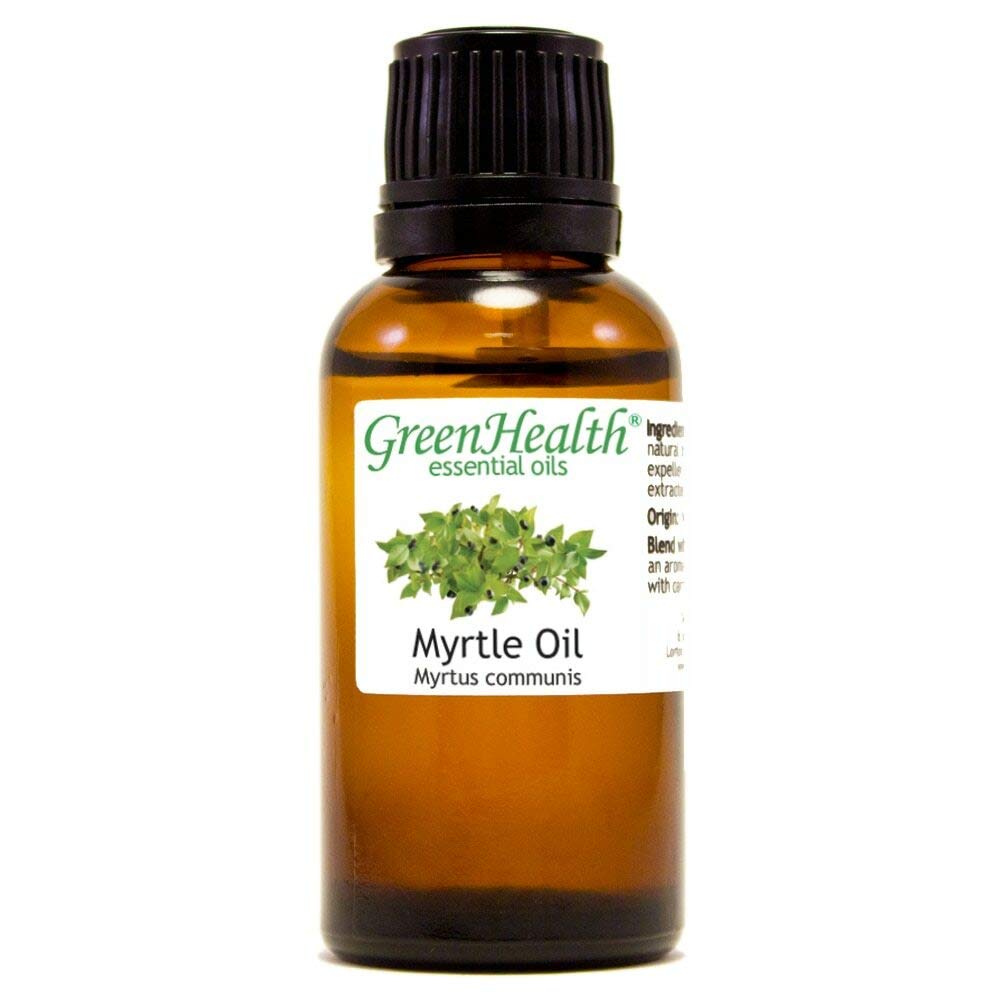 100% Pure Myrtle Essential Oil from Morocco - 1 fl oz (30 ml) Glass Bottle - Aromatherapy, Diffuser & Massage Oil - GreenHealth Brand - Perfect for Relaxation, Stress Relief & Skin Care