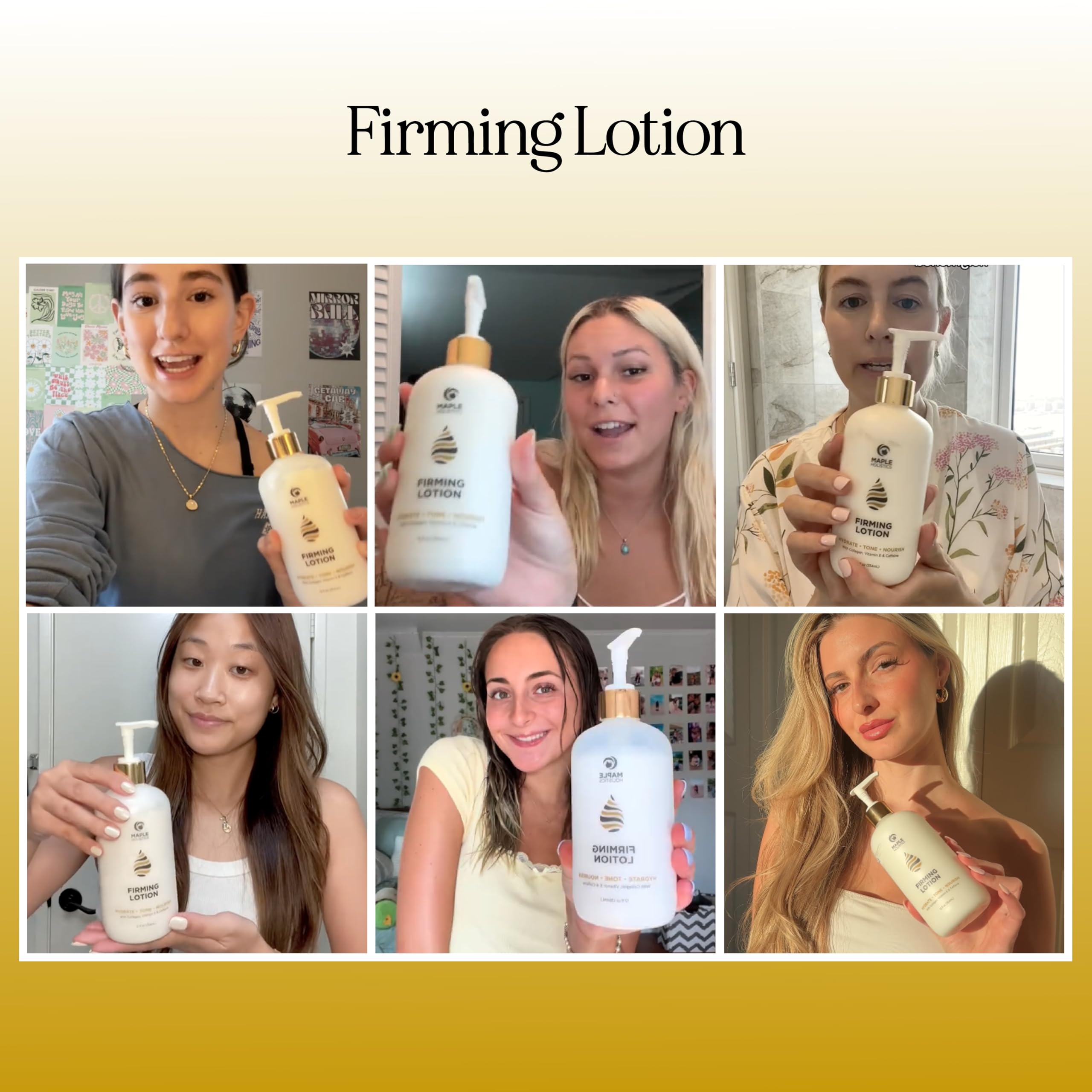 **Caffeine & Collagen Skin Firming Body Lotion for Women - Hyaluronic Acid Moisturizer for Dry, Crepey, Loose Skin & Cellulite - Tightening Lotion for Belly, Bum, Chest & Thighs - Perfect for Post-Pregnancy & Weight Loss Recovery**