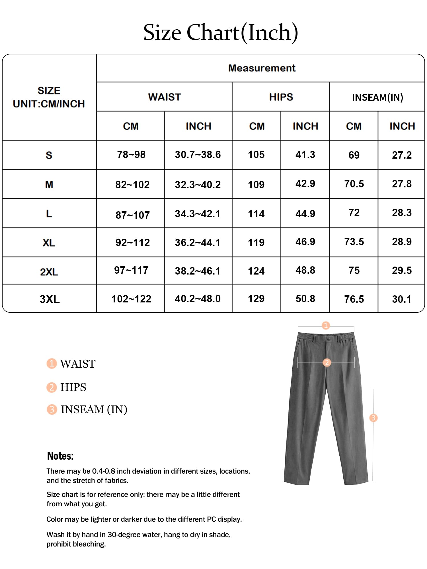 Comdecevis Men's Slim Fit Stretch Dress Pants - Business Casual & Golf Pants with Expandable Waistband | Perfect for Office, Weddings & Outdoor Activities
