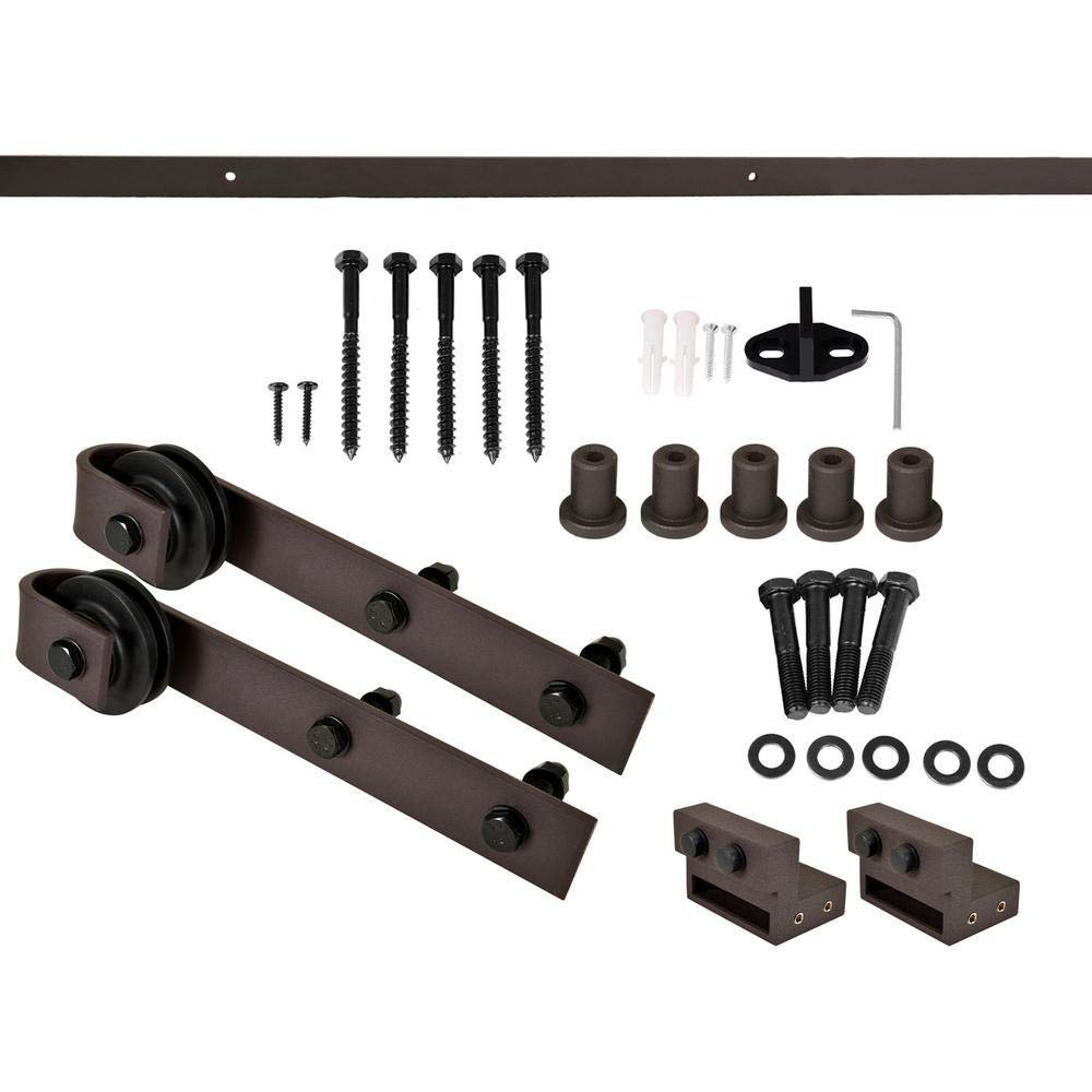 TMS Z Bar Solid Knotty Pine Wood Interior Sliding Barn Door with Hardware Kit - 84